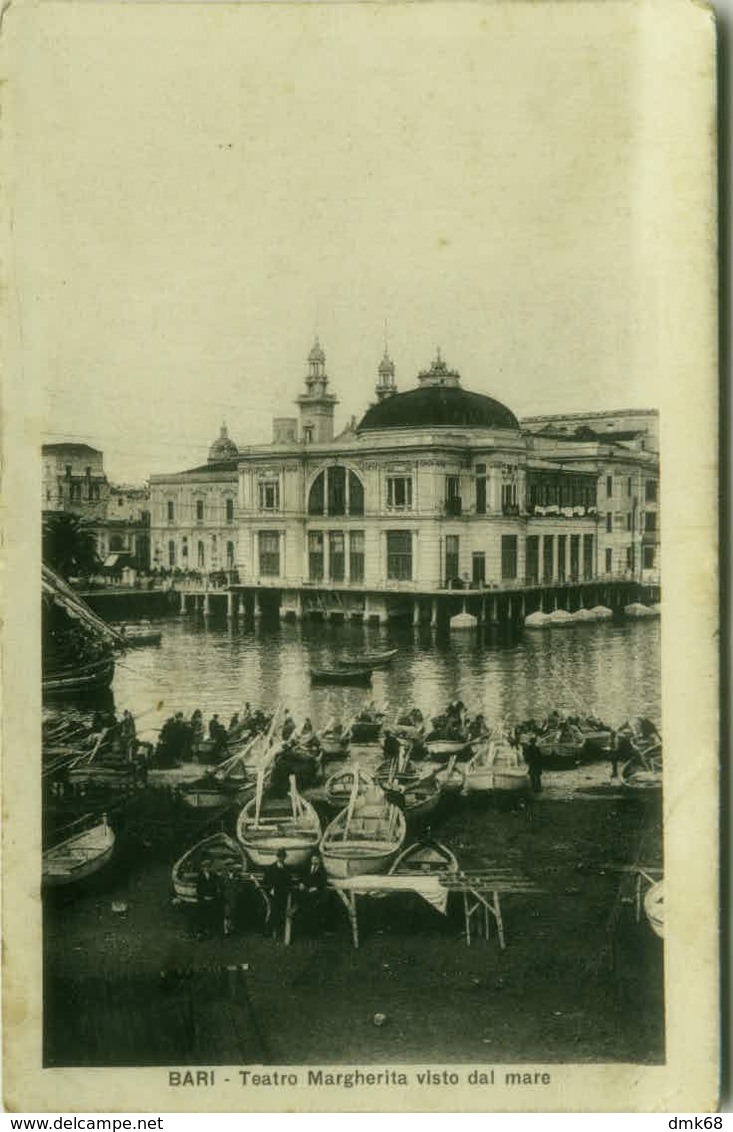 BARI - TEATRO MARGHERITA VISTO DAL MARE - EDIZIONE CASA EDITRICE D. PELLEGRINI - 1929 (3427) - Bari