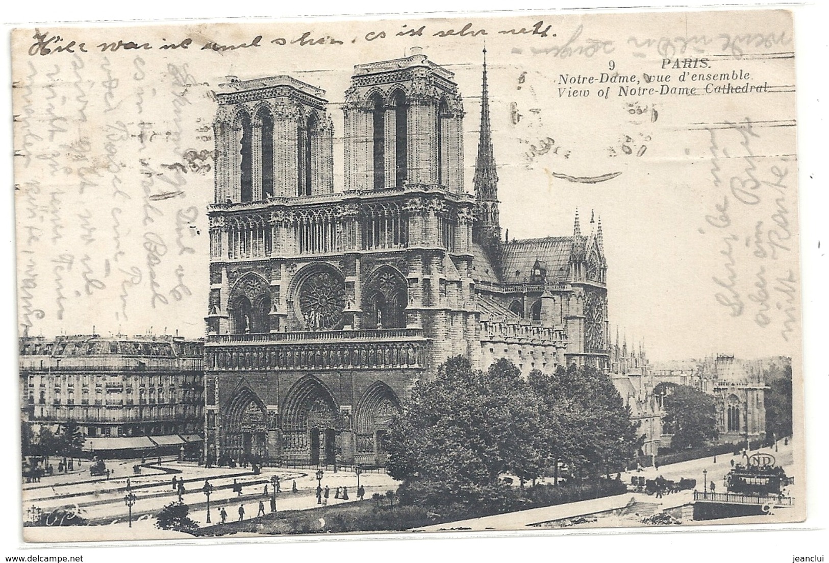 PARIS .9. NOTRE-DAME . VUE D'ENSEMBLE . JOLI AFFR AU VERSO . 2 SCANES - Autres & Non Classés