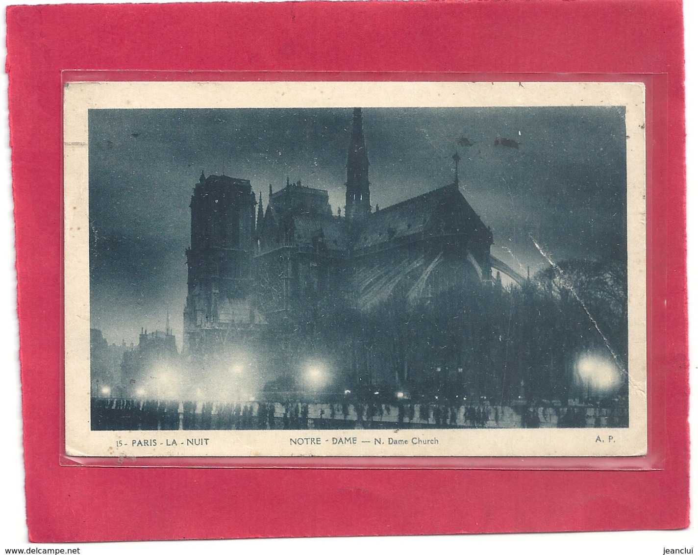 PARIS . LA NUIT . NOTRE-DAME . JOLI AFFR AU VERSO DU 16 MAI 1929 . 2 SCANES - Autres & Non Classés