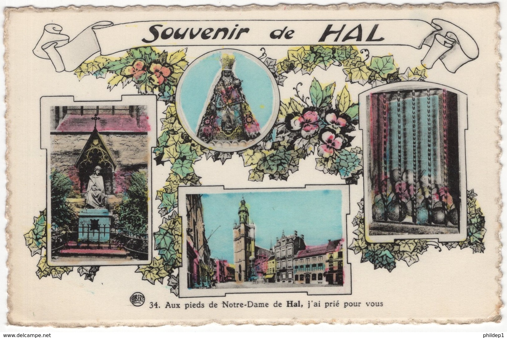 CP-JEN: Hal Souvenir Aux Pieds De Notre-Dame. - Halle