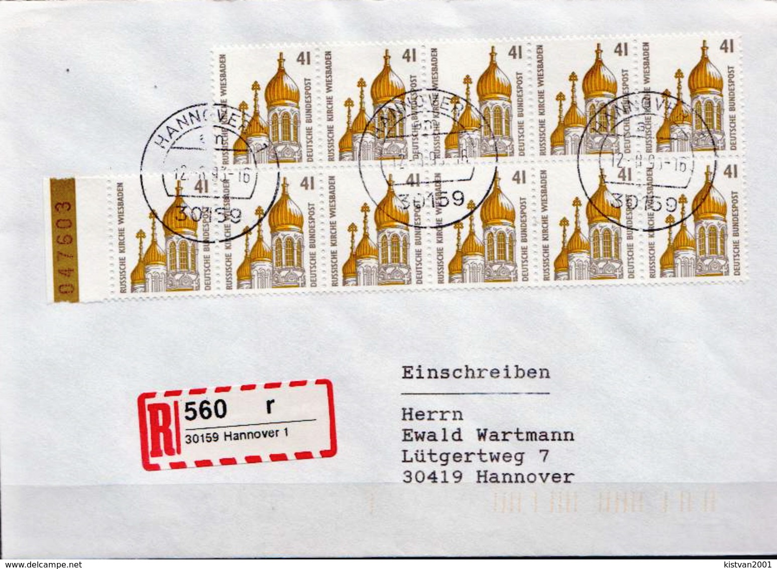 Postal History: Germany Stamps On R Cover - Churches & Cathedrals