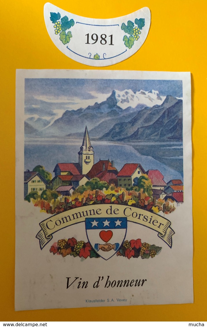 11312 - Commune De Corsier Vin D'Honneur 1981 Suisse - Autres & Non Classés