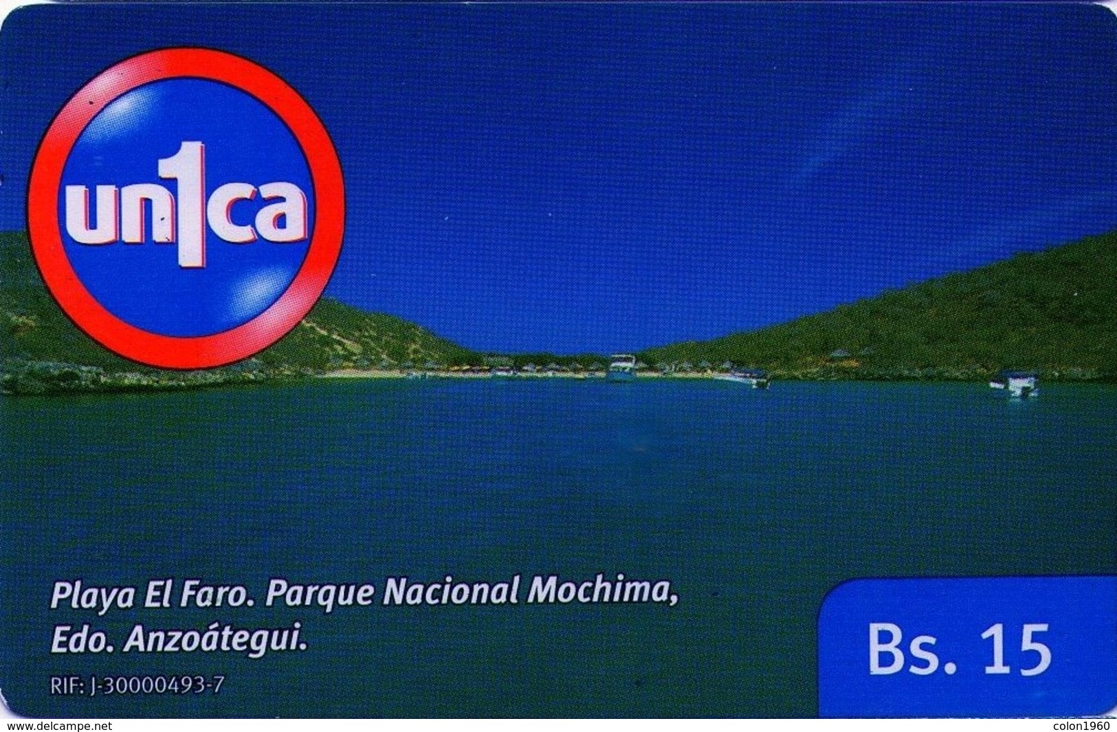 VENEZUELA, GSM-RECARGA. Playa El Faro. Parque Nacional Mochima, Edo. Anzoátegui. UI091224. VE-UNICA-U-091224. (308). - Venezuela