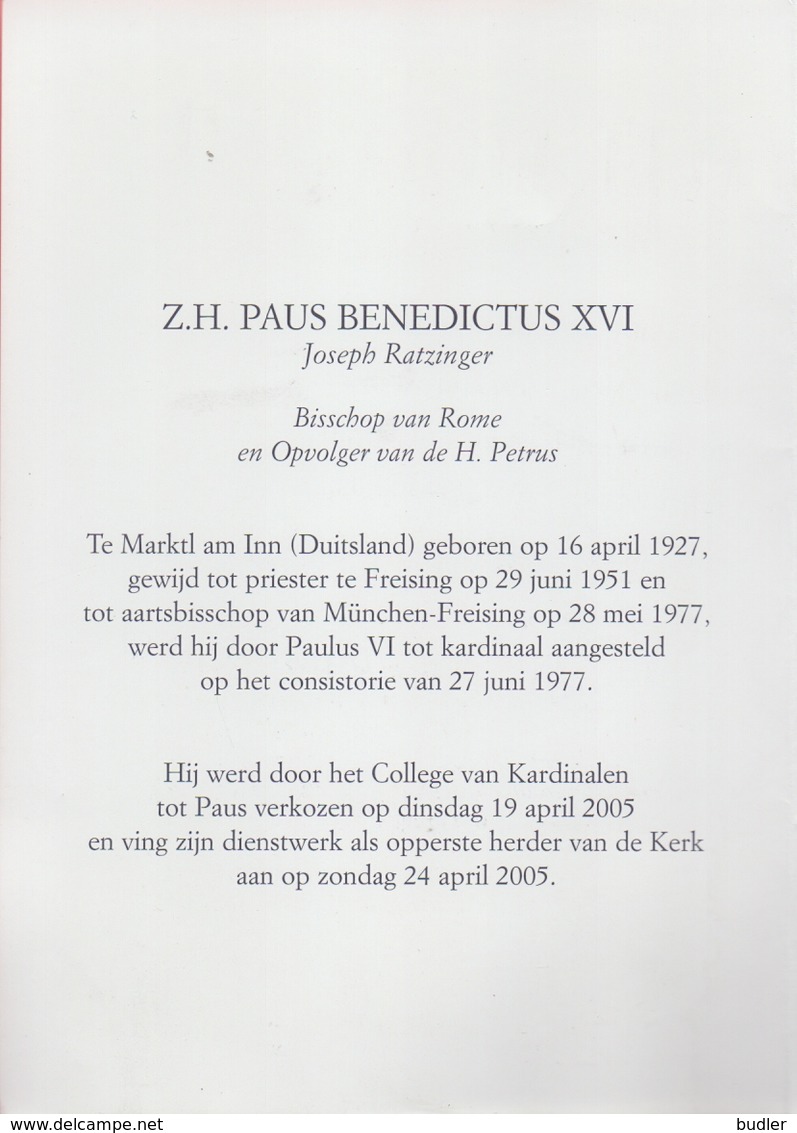 Aandenken Aan Paus Benedictus XVI – Joseph RATZINGER. ° Marktl Am Inn (Duitsland) 16/04/1927. - Papes