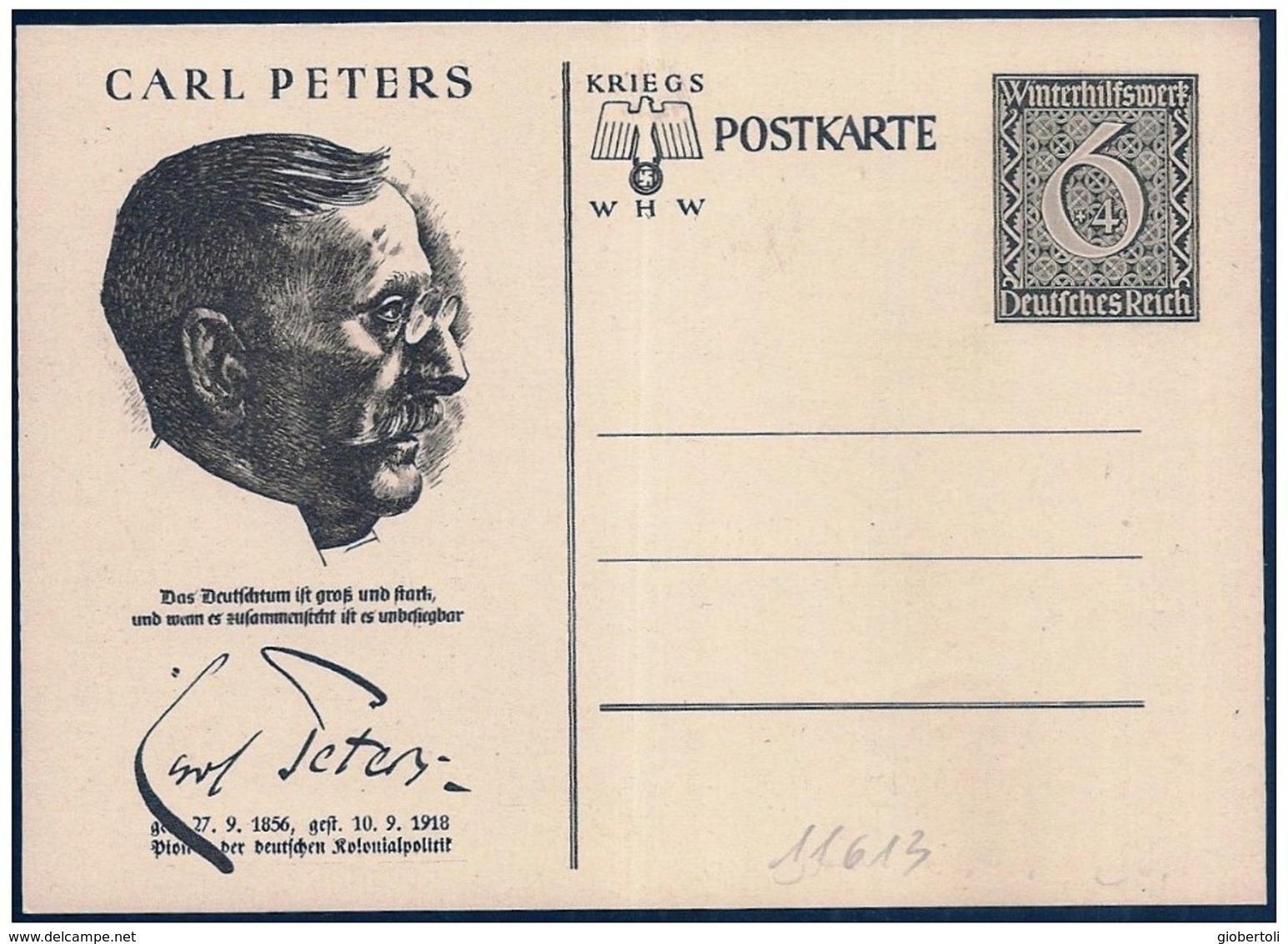 Germania/Allemagne/Germany: Intero, Stationery, Entier, Carl Peters - Esploratori