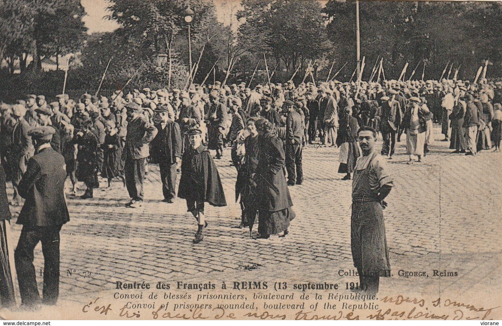 Rentrée Des Français à Reims (13 Septembre 1914) Convoi De Blessés Prisonniers, Bd De La République - Reims