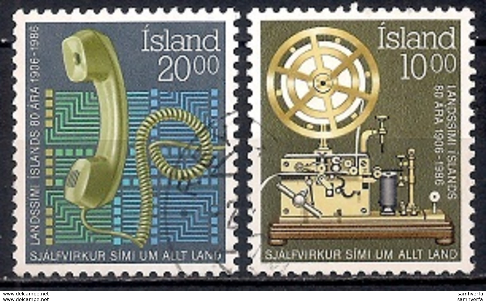 Iceland 1986 - The 80th Anniversary Of The Telephone - Usados