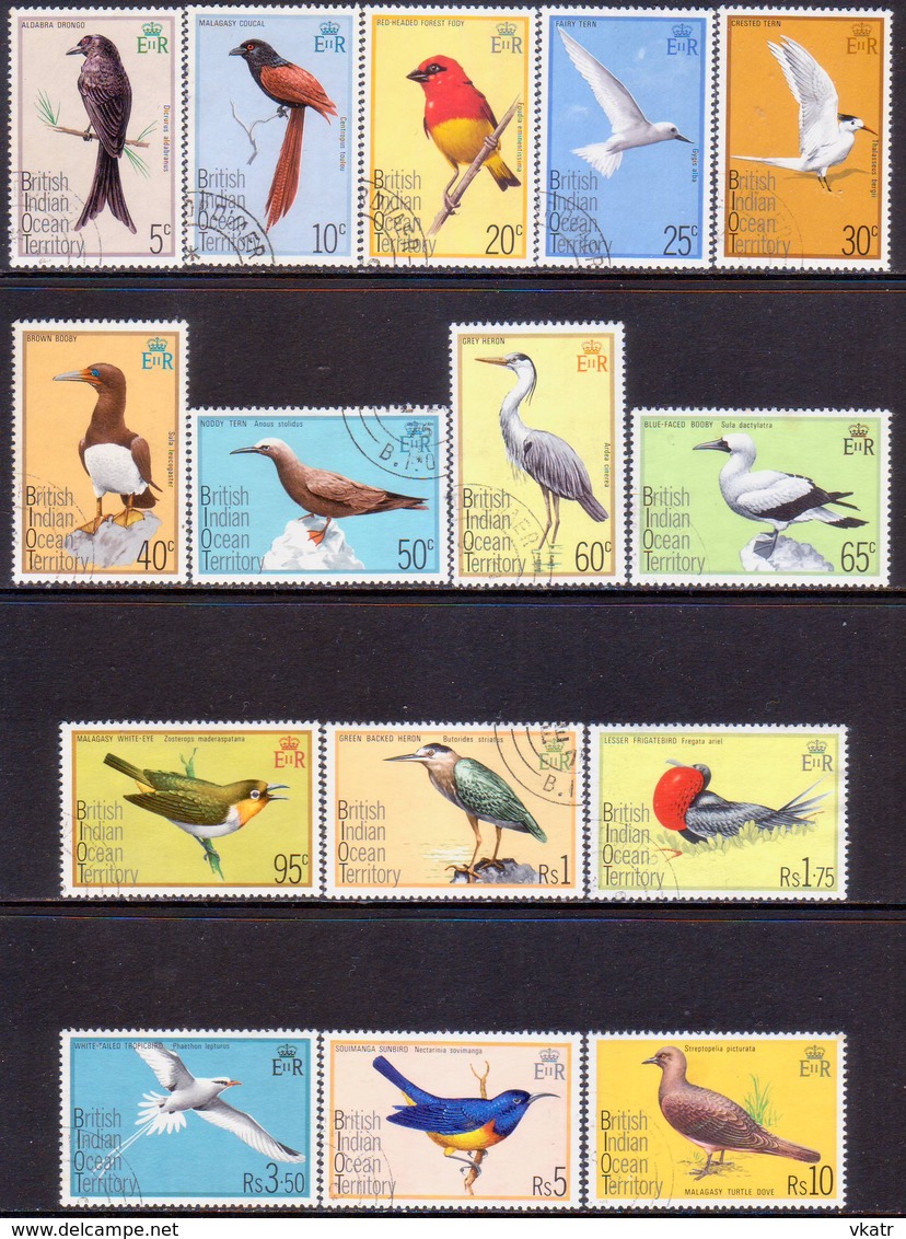 British Indian Ocean Territory 1975 SG 62-76 Compl.set Used Birds - British Indian Ocean Territory (BIOT)
