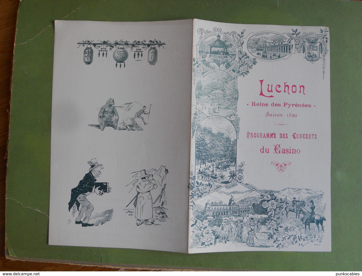 PROGRAMME DES  CONCERT A GRAND ORCHESTRE DU CASINO DE LUCHON SAISON 1899 JEUDI 24 AOUT BON ETAT - Programmes