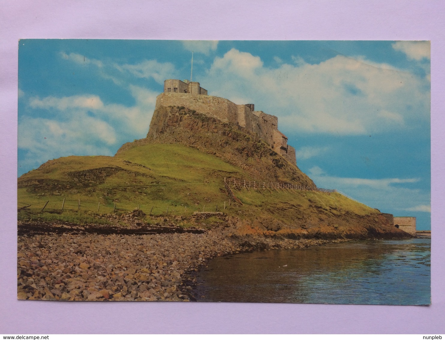 MACHIN Postcard With Single Ring Holy Island Berwick Postmark - Brieven En Documenten