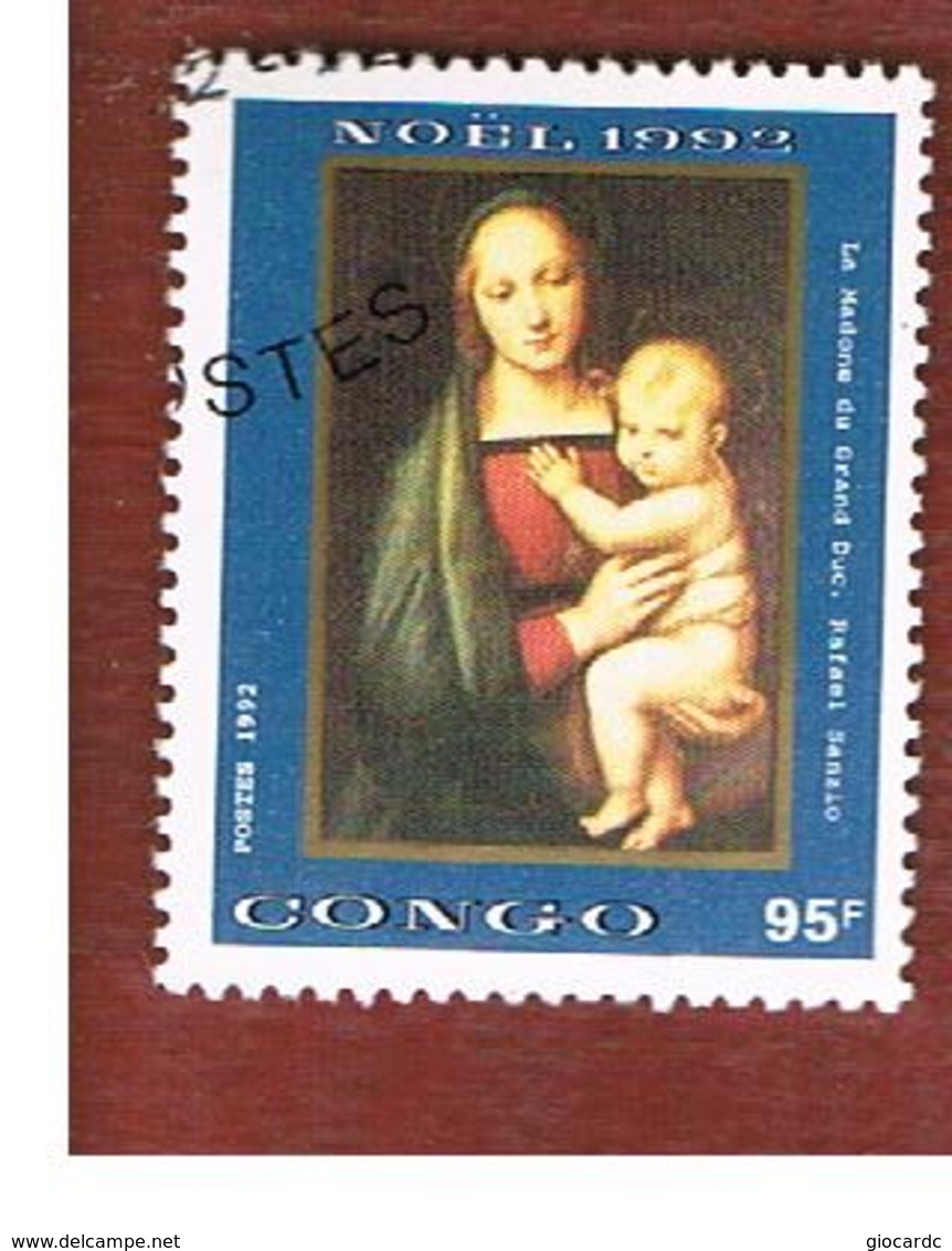 CONGO (BRAZZAVILLE) - SG 1324  -  1992 CHRISTMAS: RAFFAELLO  - USED ° - Usati