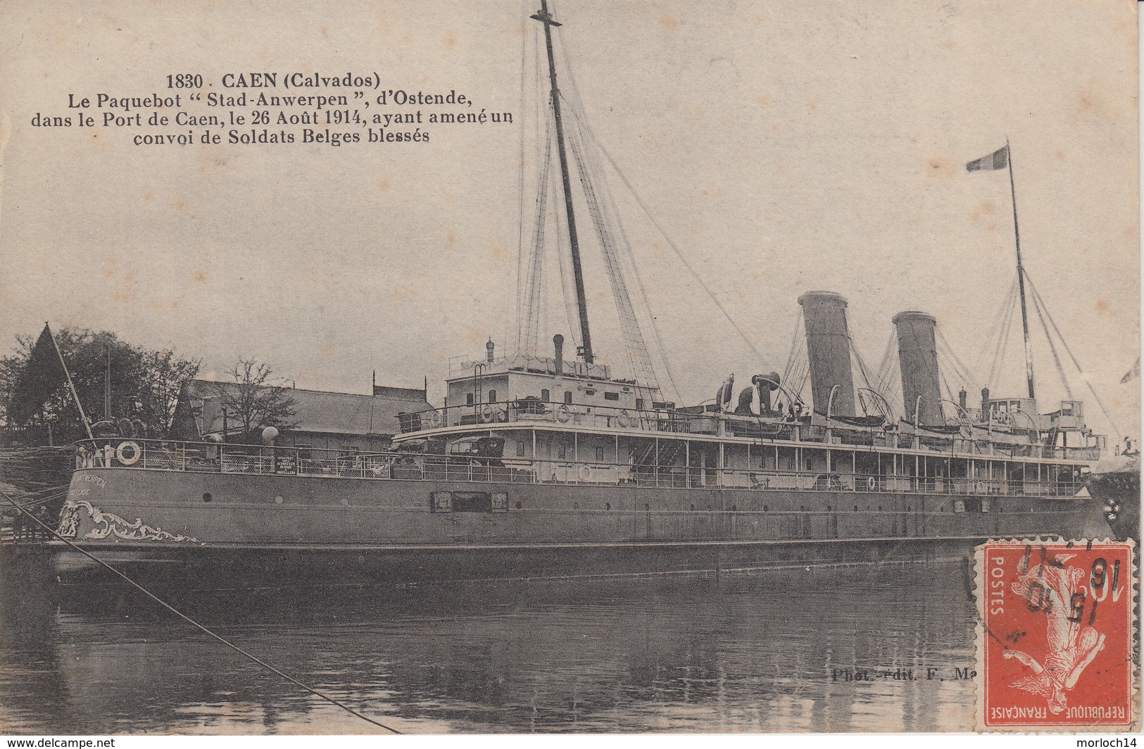 CAEN : Le Paquebot "Stad-Anwerpen" En 1914 - Caen