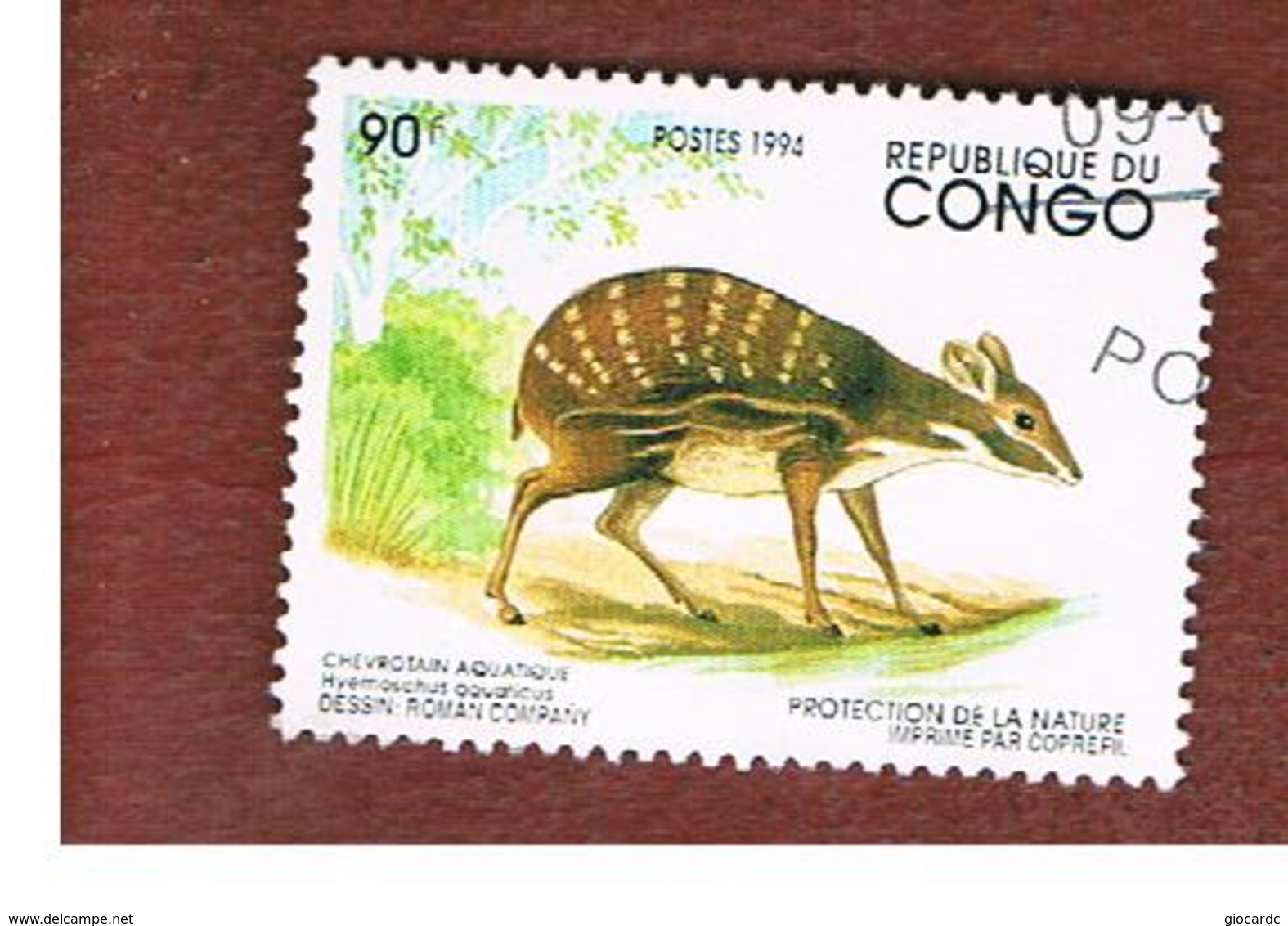 CONGO (BRAZZAVILLE) - MI 1422  -  1994  ANIMALS: WATER CHEVROTAIN  - USED ° - Usati