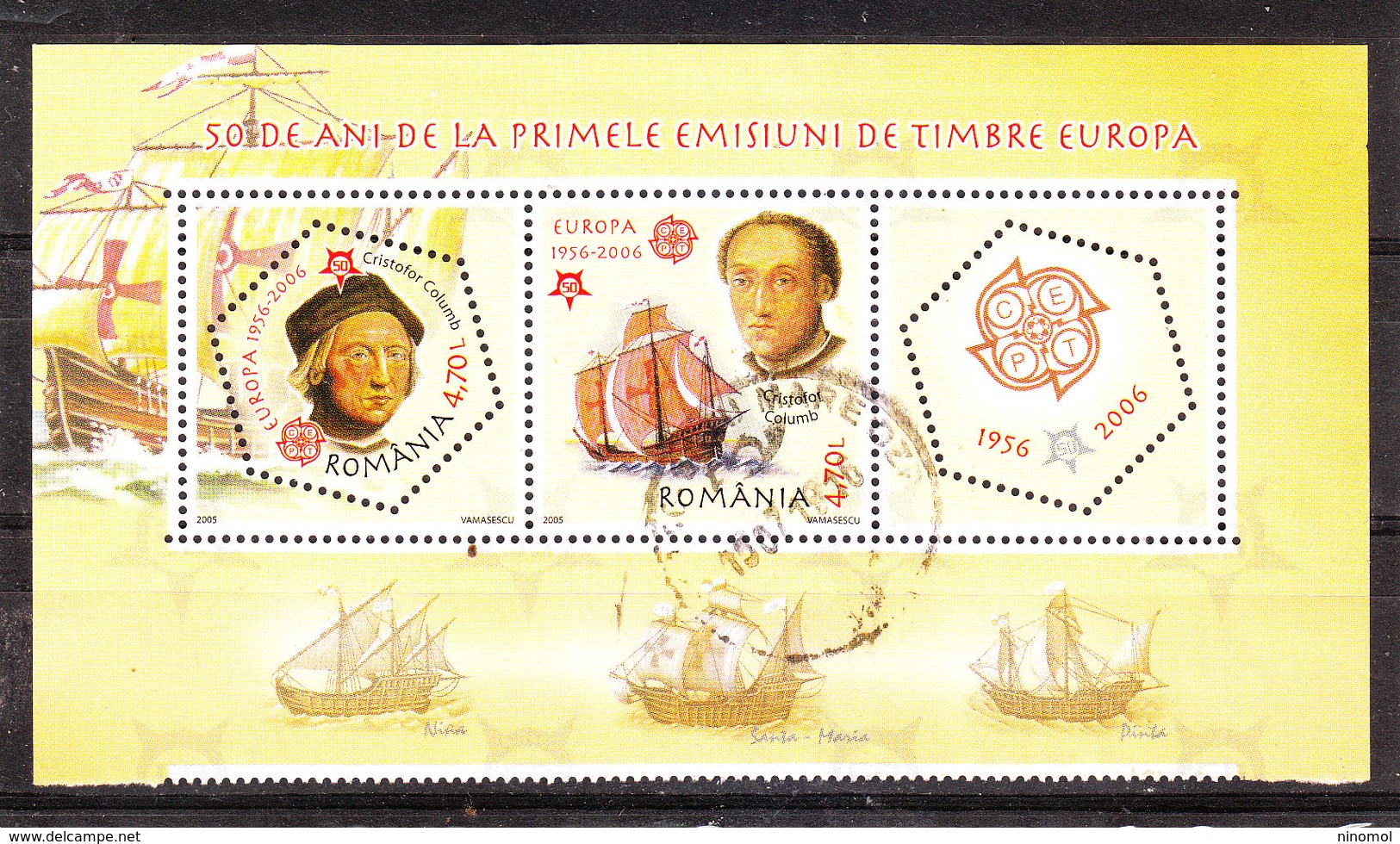 Romania  -  2005. Colombo E Caravelle. Colombo And Caravels. Sheet Used Very Fine - Cristoforo Colombo