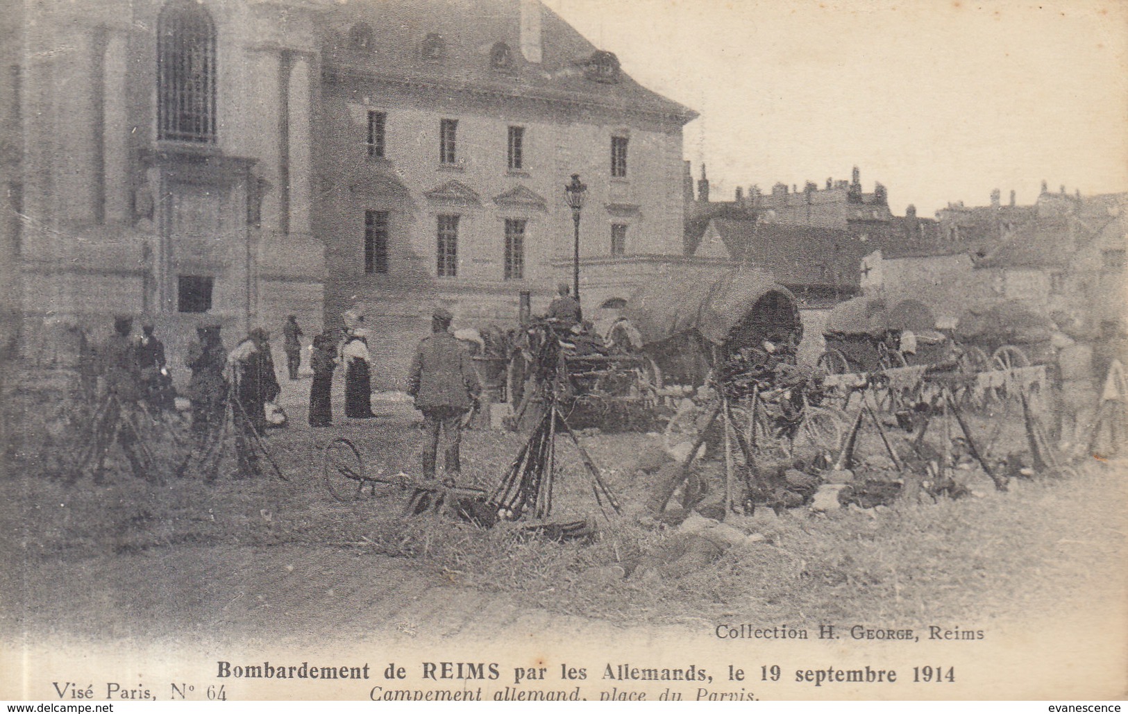 51 /  REIMS  :  Campement Allemand Au Parvis   ///   REF  Aout  19  //   BO.51 - Reims