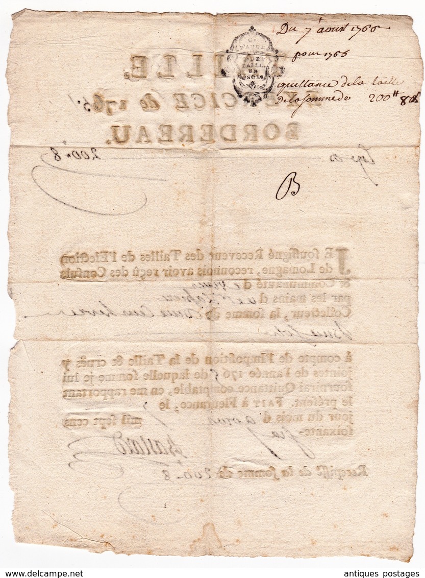 Bordereau 1765 Lomagne Fleurance Auch Gers Impôt Taille - Documents Historiques