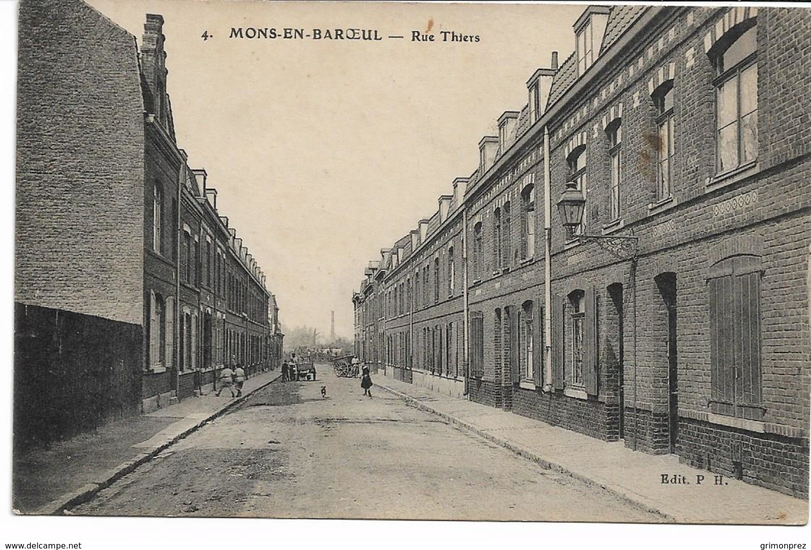 CPA NORD 59 MONS-EN-BAROEUL  Rue Thiers   édit PH N°4 - Autres & Non Classés