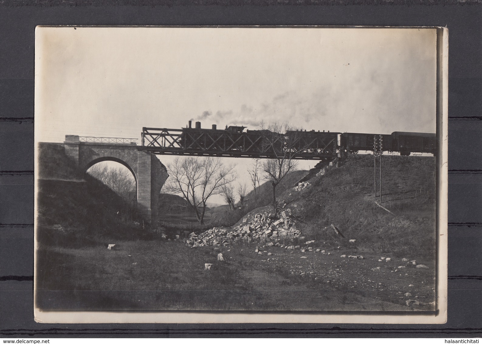 Romania / Roumanie / Rumanien - Pod Tren Bombardat Si Refacut - Photo Made In WW1 By German Soldiers - Romania