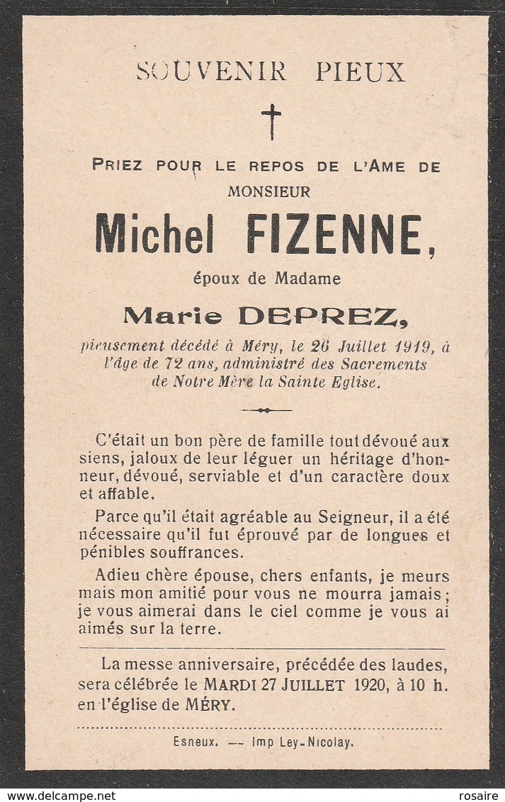 Michel Fizenne-merij 1919 - Images Religieuses