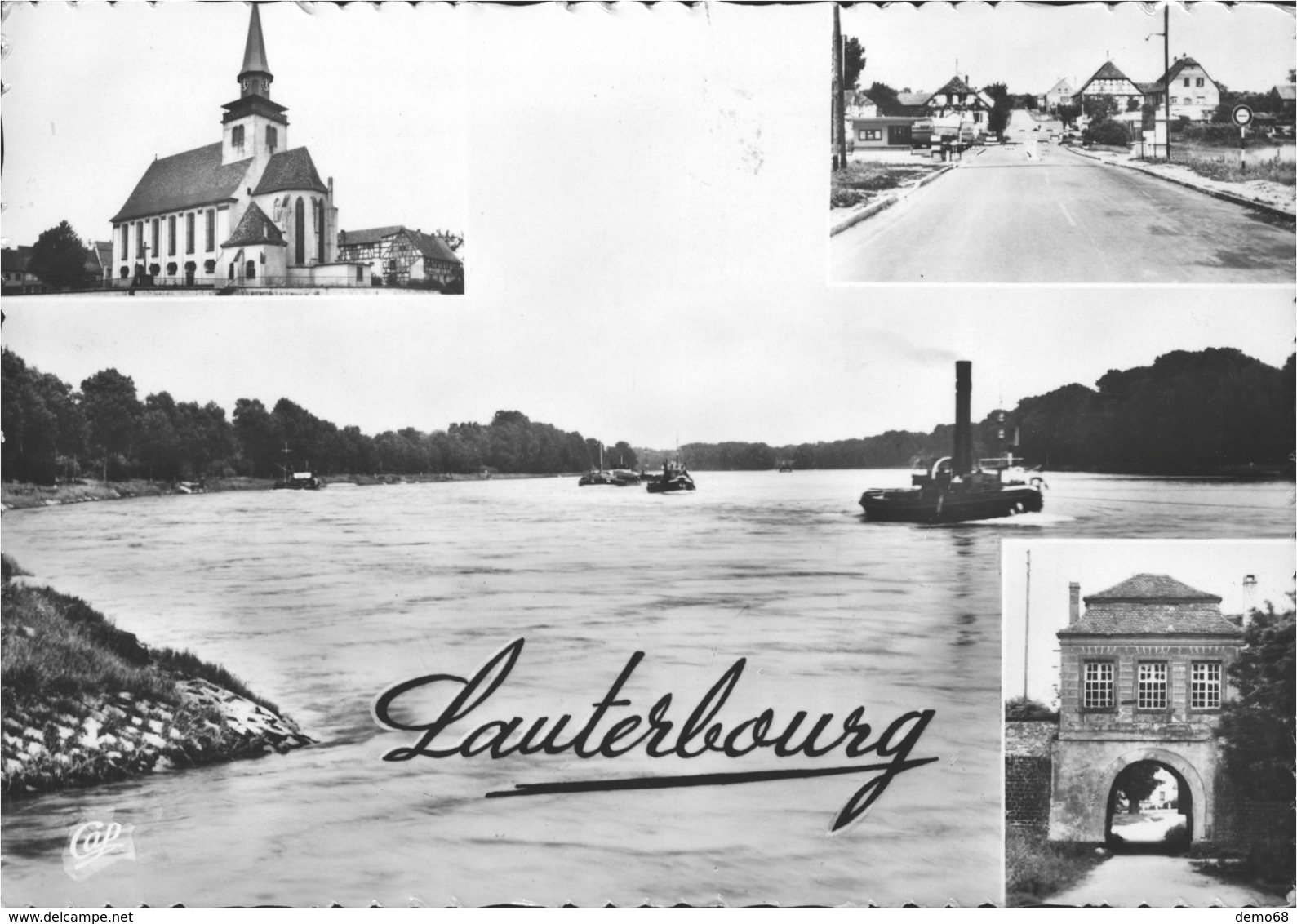 Lauterbourg CPA 67 Bas Rhin  Alsace  Multi-vues Ed CAP Marcophilie Daguin Flamme - Lauterbourg