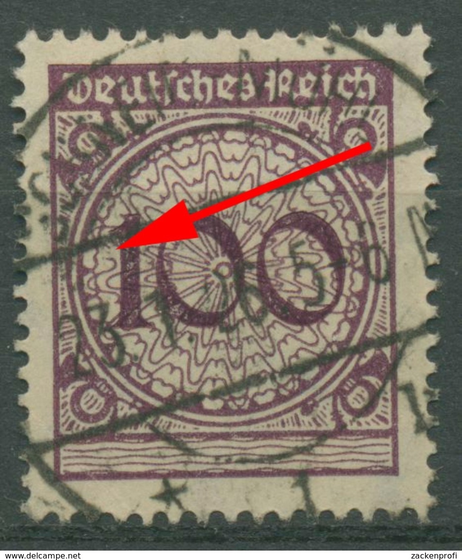 Deutsches Reich 1923 Plattenfehler Sprung In Rosette 343 P HT Gestempelt - Abarten & Kuriositäten