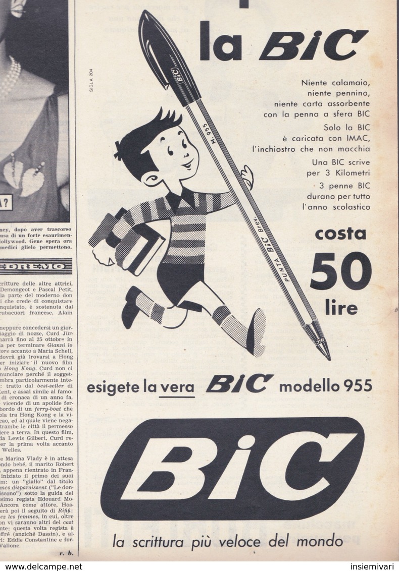 (pagine-pages)PUBBLICITA' BIC   Oggi1958/41. - Altri & Non Classificati