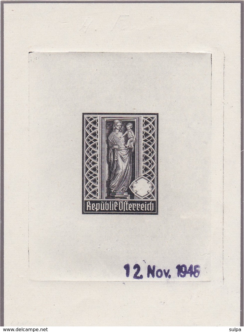 Stephansdom, Dienstboten-Madonna, 2 Phasenabzüge, Mit Und Ohne Werteindruck + Dokument. Sculpture Gothique - Beeldhouwkunst
