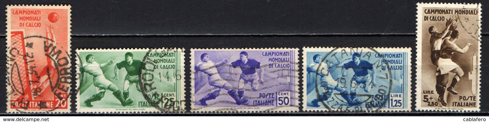 ITALIA REGNO - 1934 - 2° CAMPIONATO MONDIALE DI CALCIO - USATI - Usados