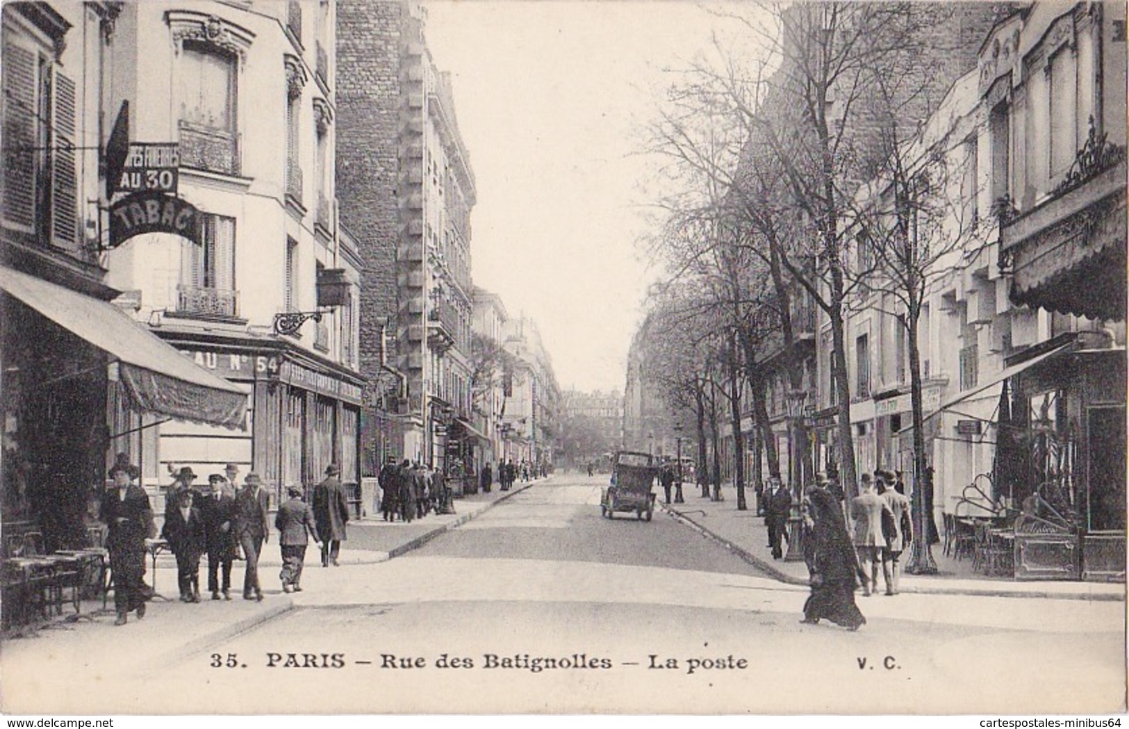 PARIS (75) - Rue Des Batignolles - La Poste - VC 35 - Sans Date - Sonstige & Ohne Zuordnung