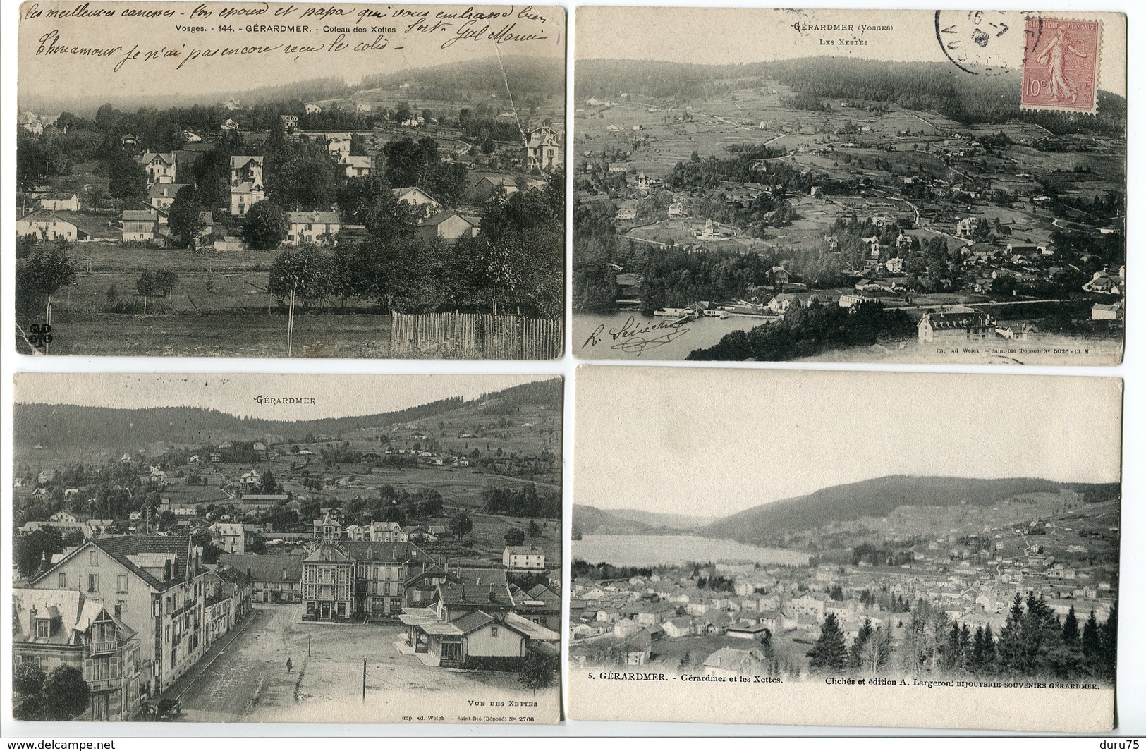 LOT 6 CP * GERARDMER Les XETTES Coteau Vue Villa Jeanne Vue Sur Le Coteau - Gerardmer