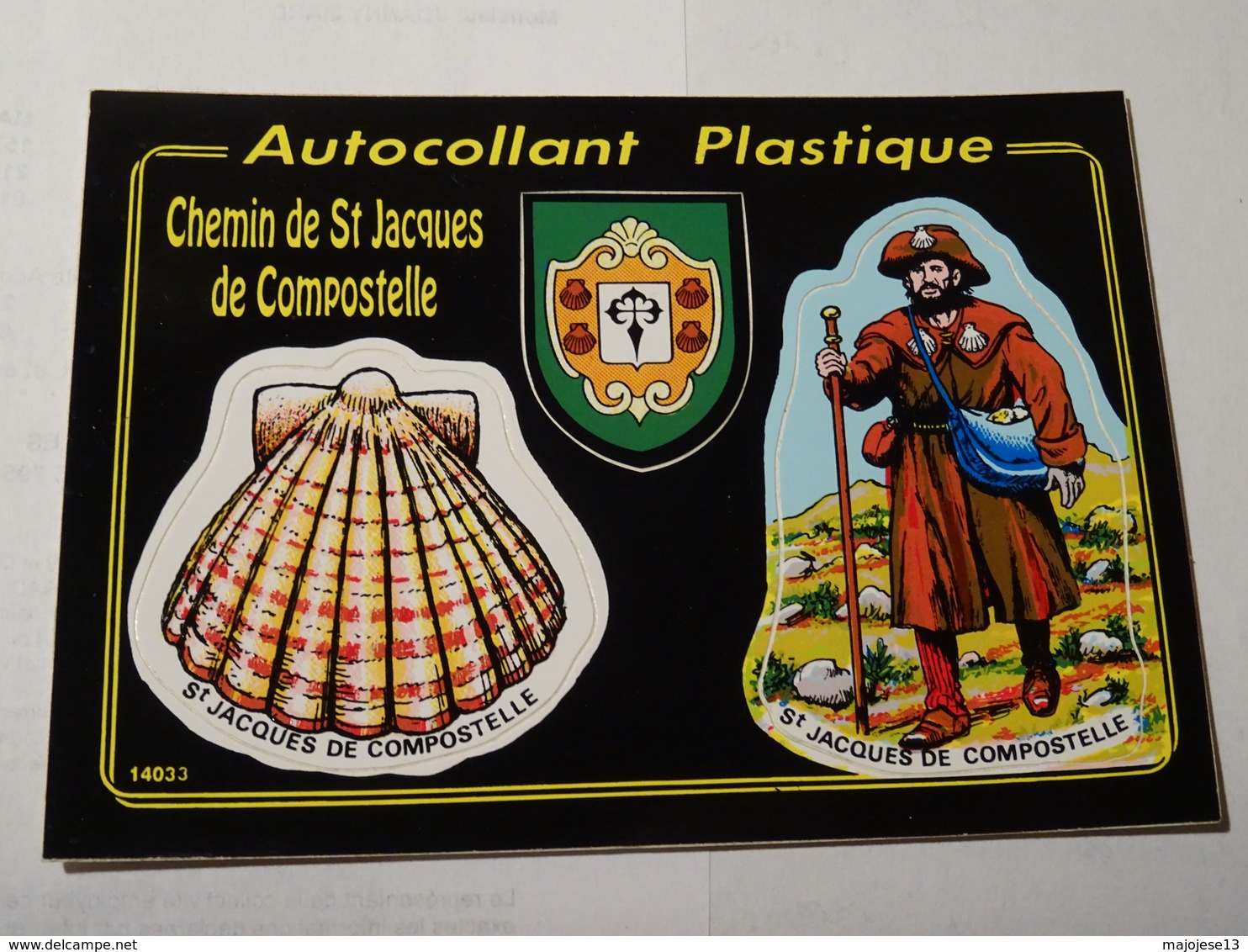 Carte Blason écusson Adhésif Autocollant Sticker Chemin De St Jacques De Compostelle, Coquille, Jacquet Aufkleber Wappen - Obj. 'Souvenir De'