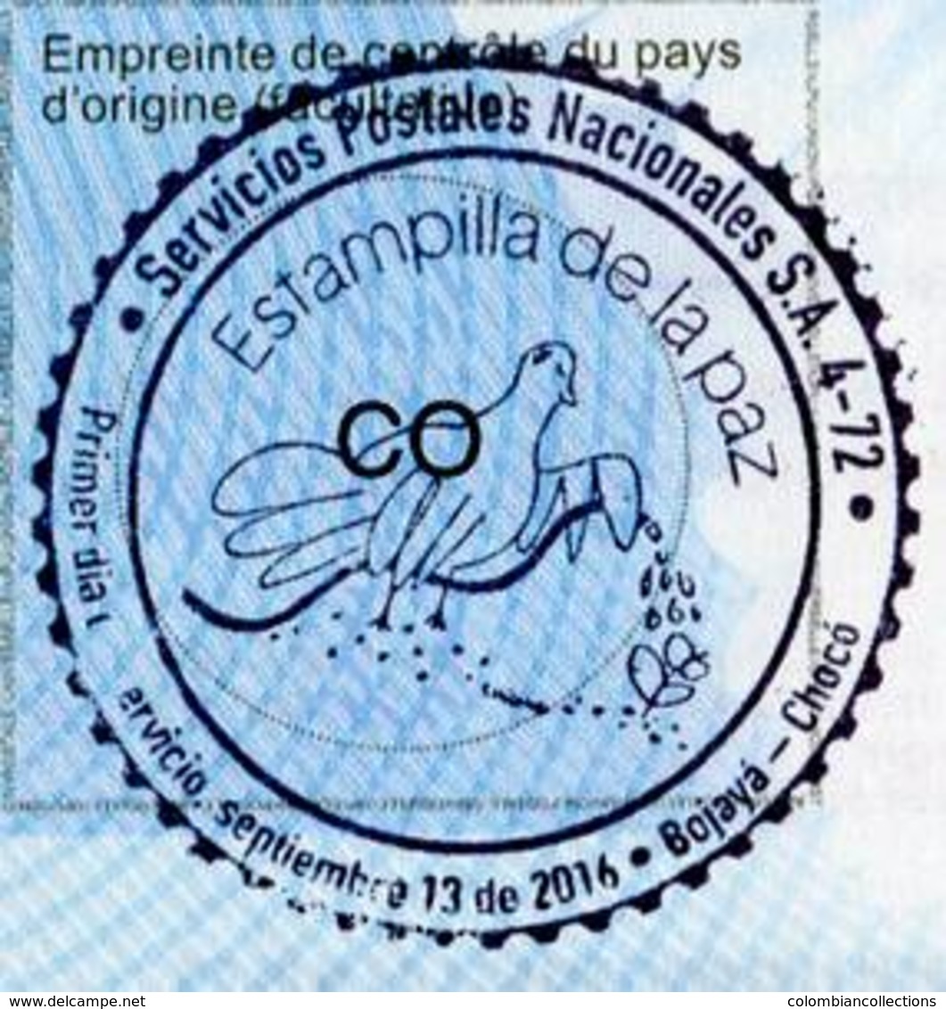 Lote SC851, Colombia, 2018, Cupon De Respuesta, UPU, Coupon, Bird Cancellation, Estampilla De La Paz - Sin Clasificación