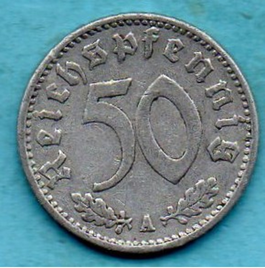 R13/   GERMANY  3° REICH   50  REICHS PFENNIG 1943 A - 50 Reichspfennig