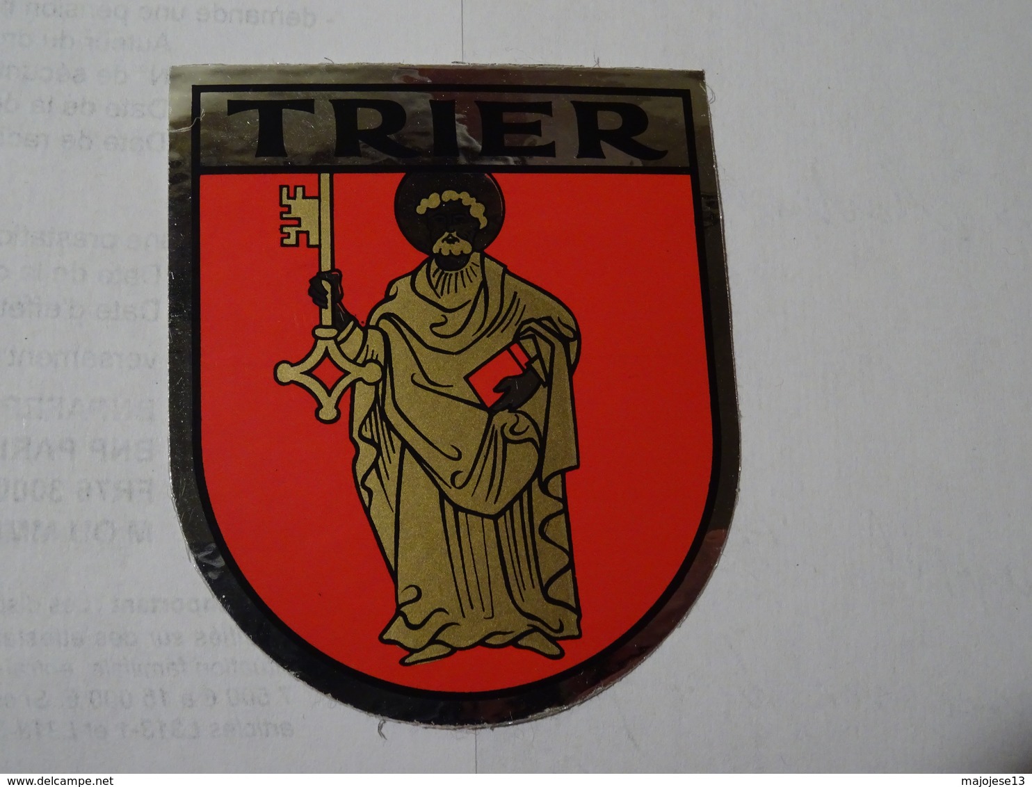 Blason écusson Autocollant Adhésif Sticker Trier (Trèves), Aufkleber Wappen, Adesivi Stemma - Obj. 'Souvenir De'