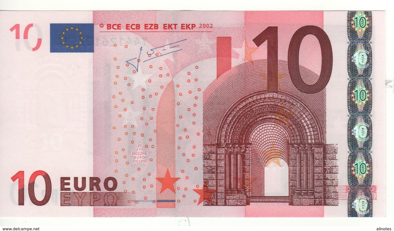 10 EURO  "Y" Greece    Firma Trichet    N 022 F6  /  FDS - UNC - 10 Euro