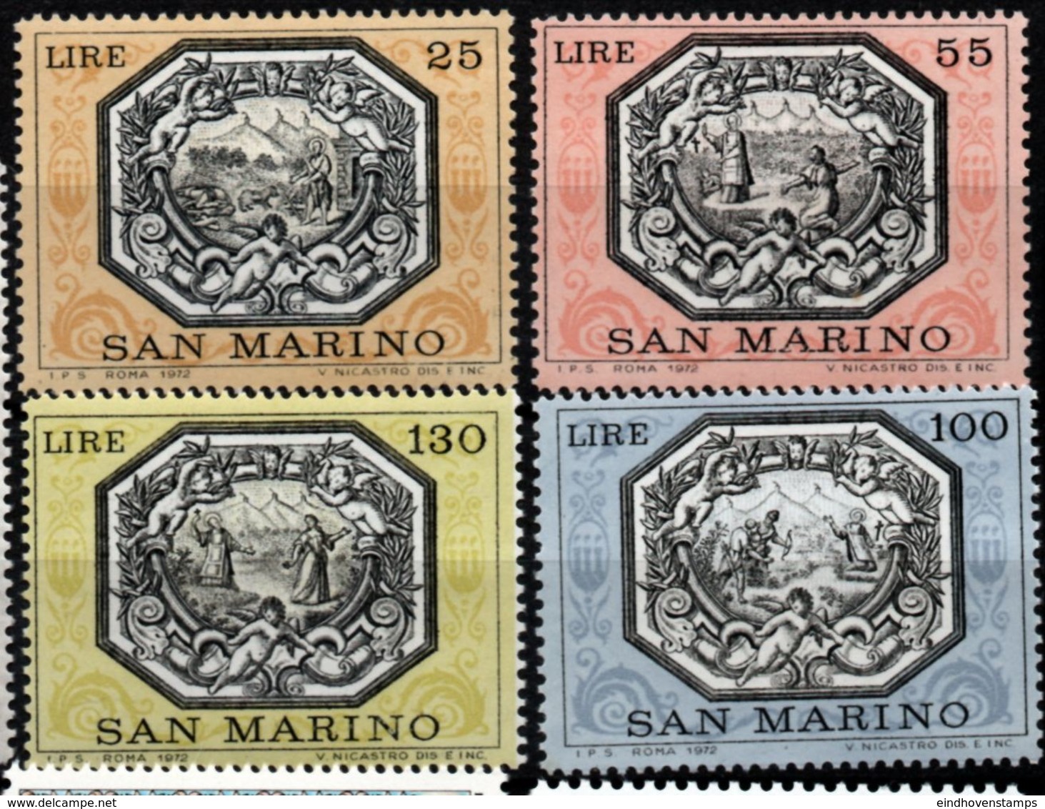 San Marino 1972 Legend Of St Marinus 4 Value MNH - Fiabe, Racconti Popolari & Leggende