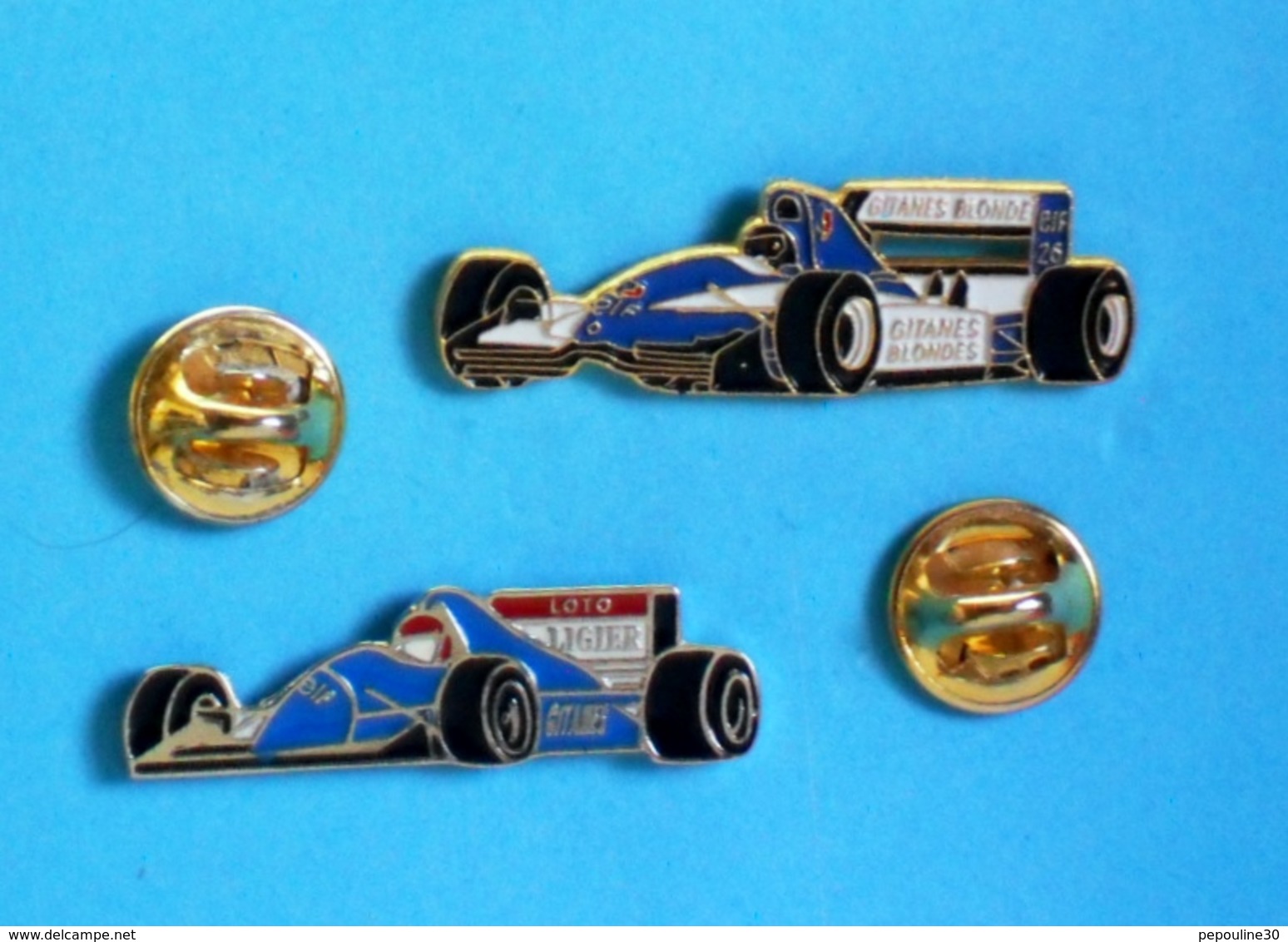 2 PIN'S //  ** DEUX F1 LIGIER RENAULT ** . (Winner)