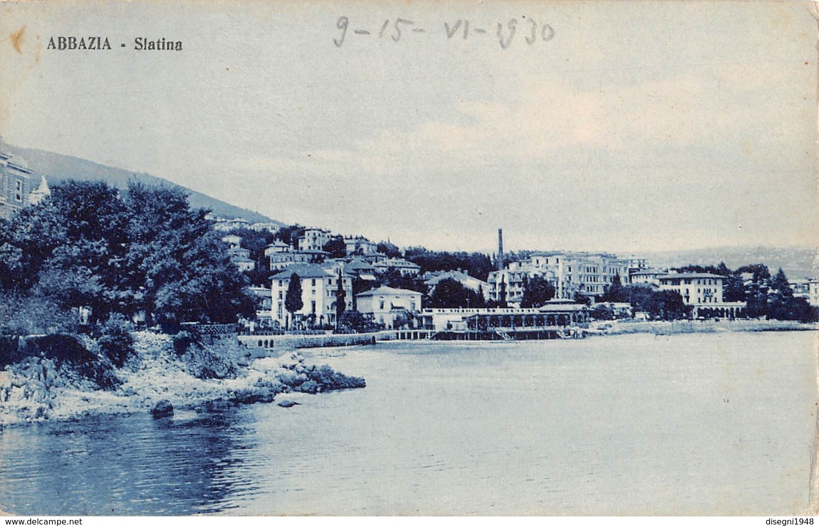 08455 "ABBAZIA - SLATINA" CARTOLINA ORIG. NON SPED. - Croazia