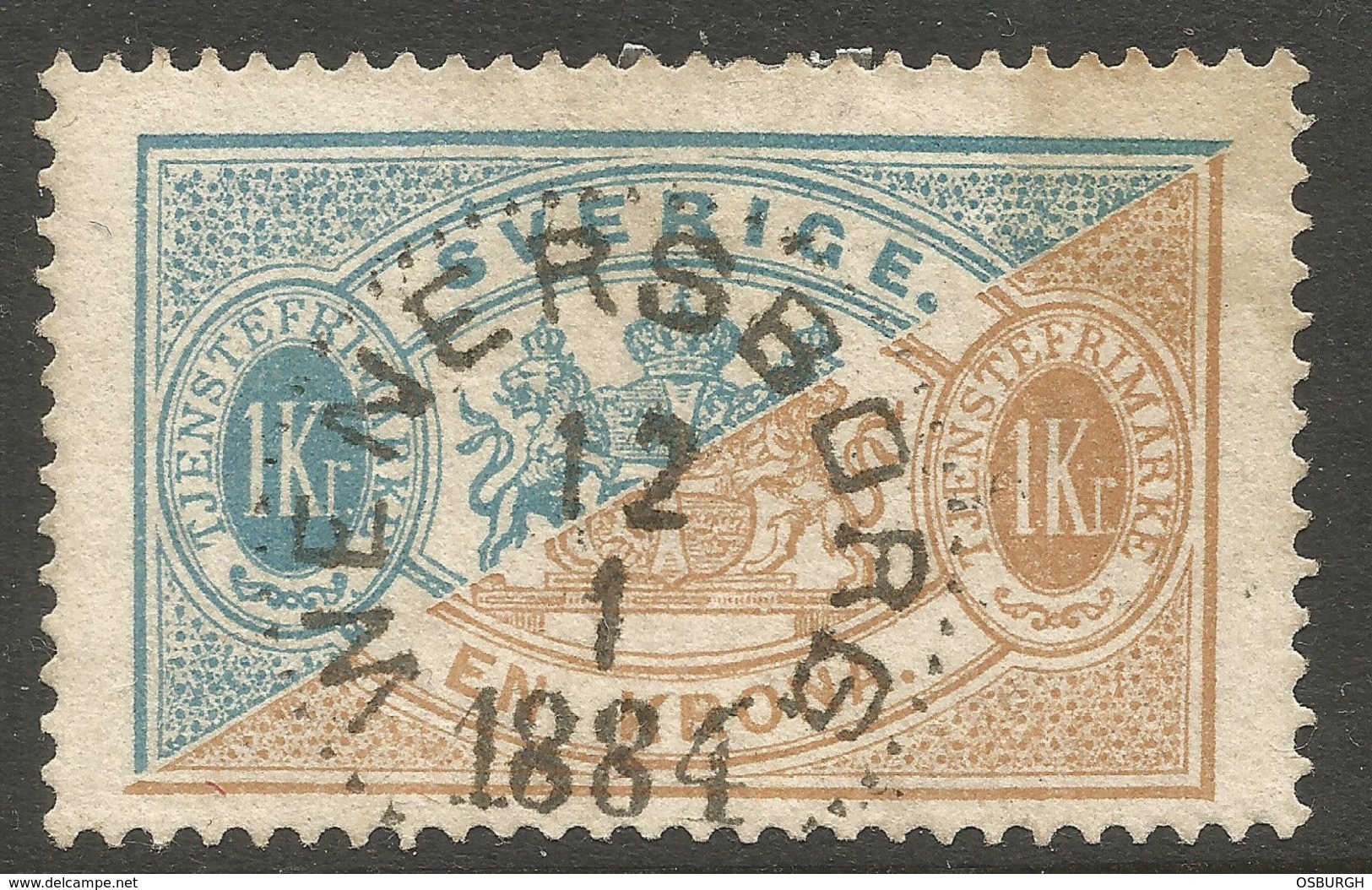 SWEDEN. 1881. 1Kr OFFICIAL. WENERSBORG POSTMARK. USED. - Used Stamps