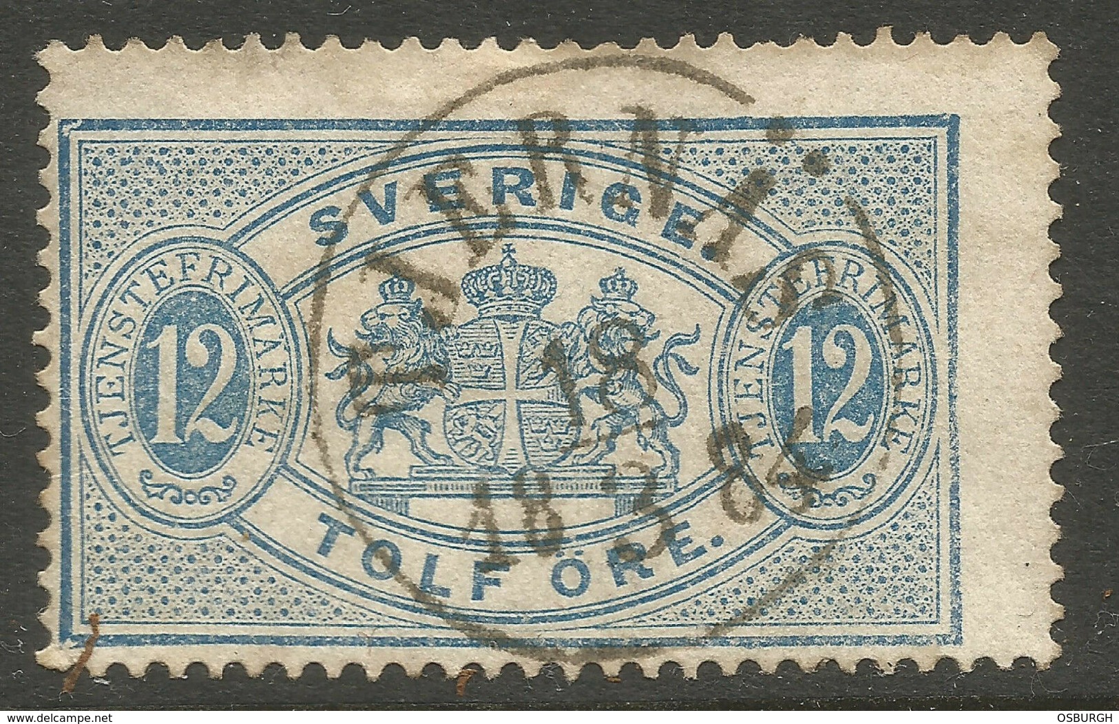 SWEDEN. 1874. 12o OFFICIAL. TJERNAS POSTMARK. USED. - Used Stamps