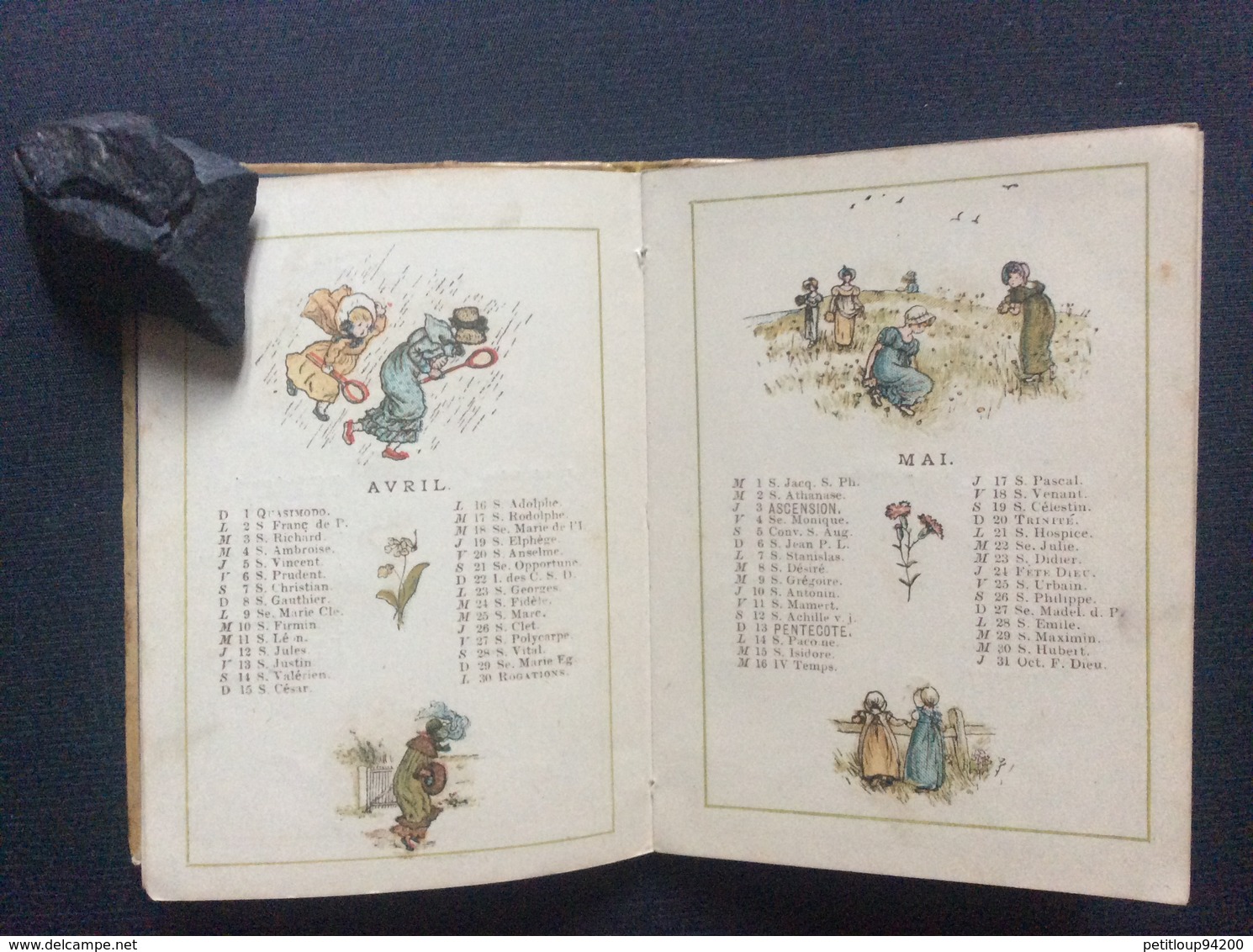 ALMANACH CALENDRIER 1883 de KATE GREENAWAY Offert par le Journal de la Jeunesse a ses Abonnés LIBRAIRIE HACHETTE ET Cie