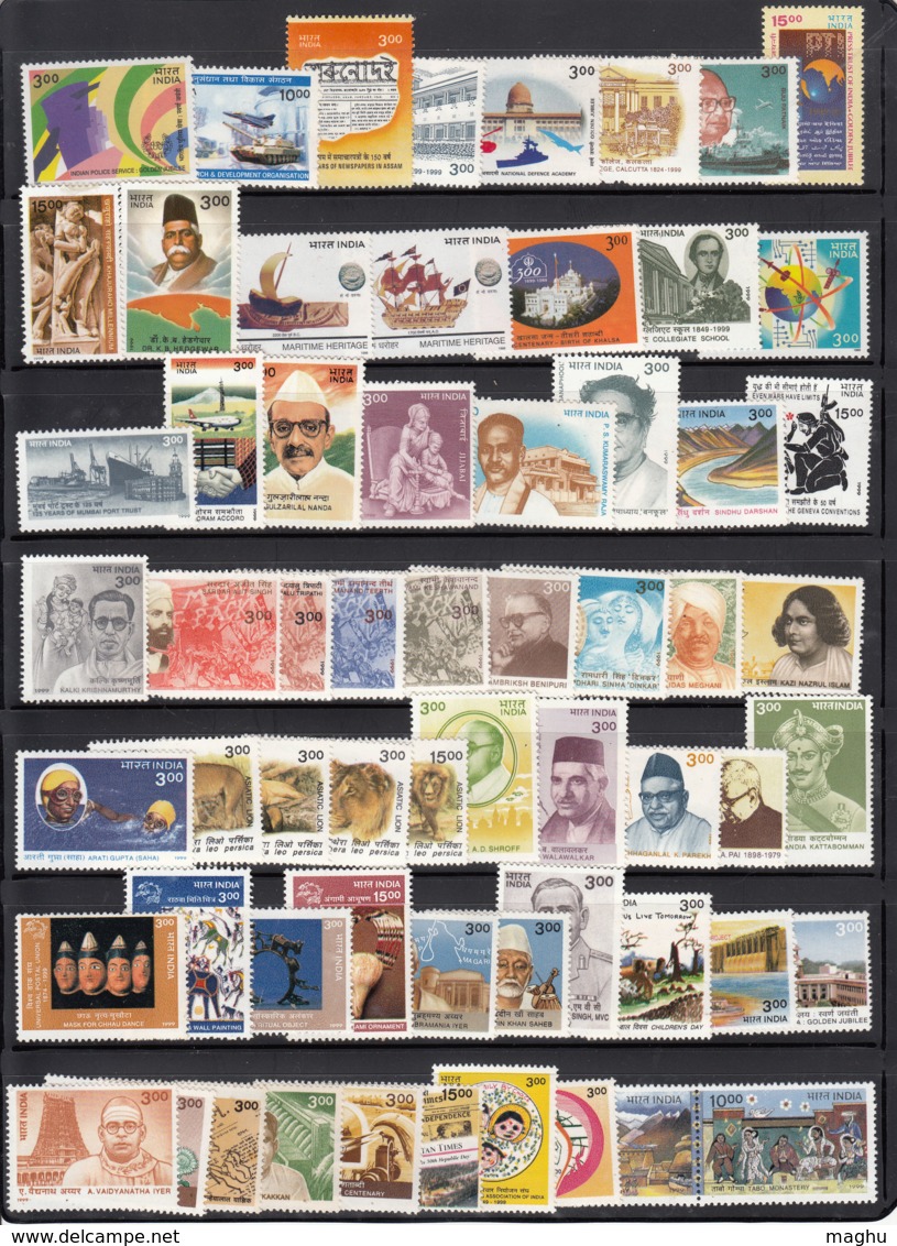 India MNH 1999, Year Pack, With All Sets - Años Completos