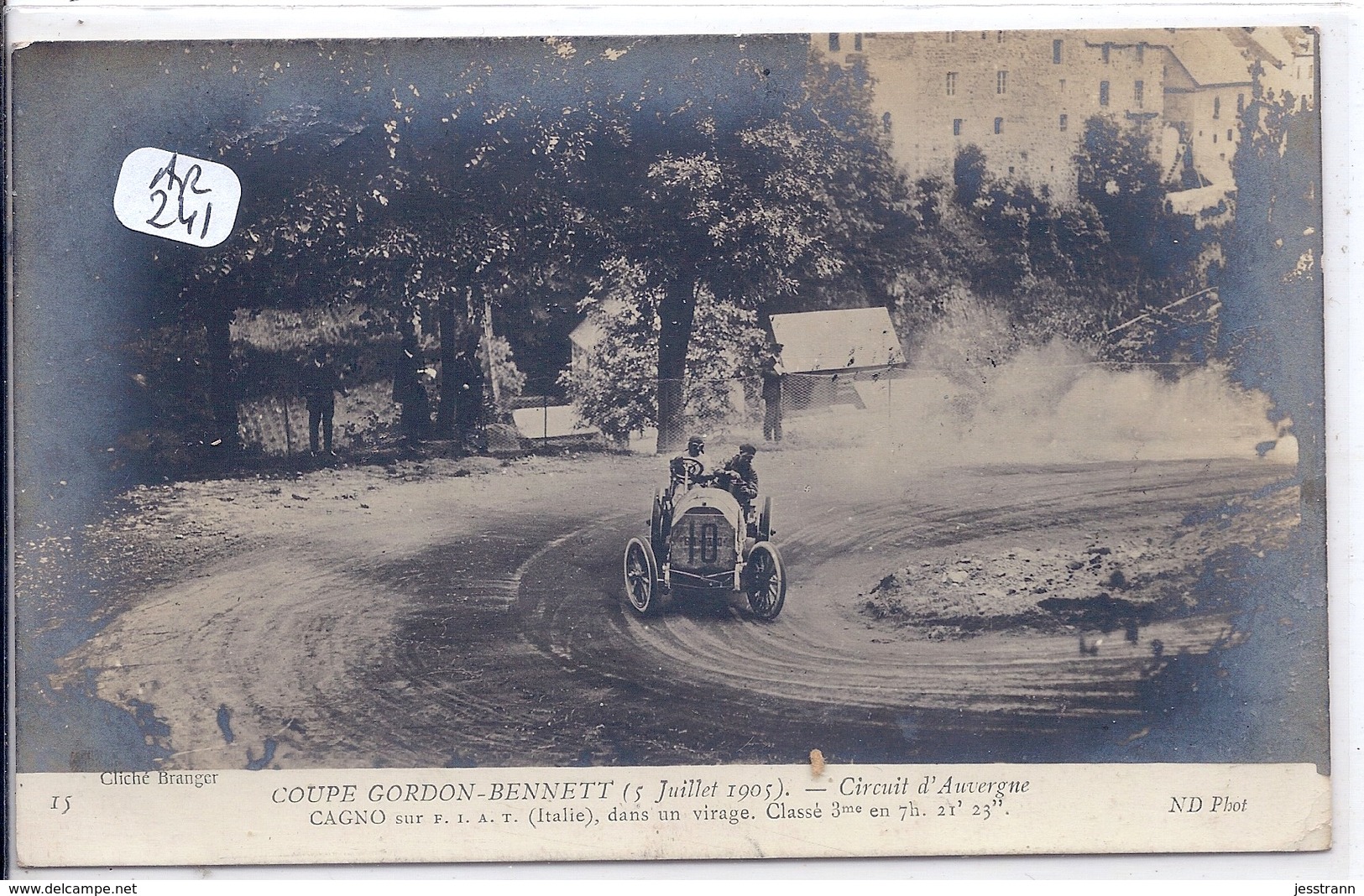 AUTOMOBILE- COUPE GORDON BENNETT 1905- CIRCUIT MICHELIN- CAGNO SUR FIAT- 3 EME - Rally Racing
