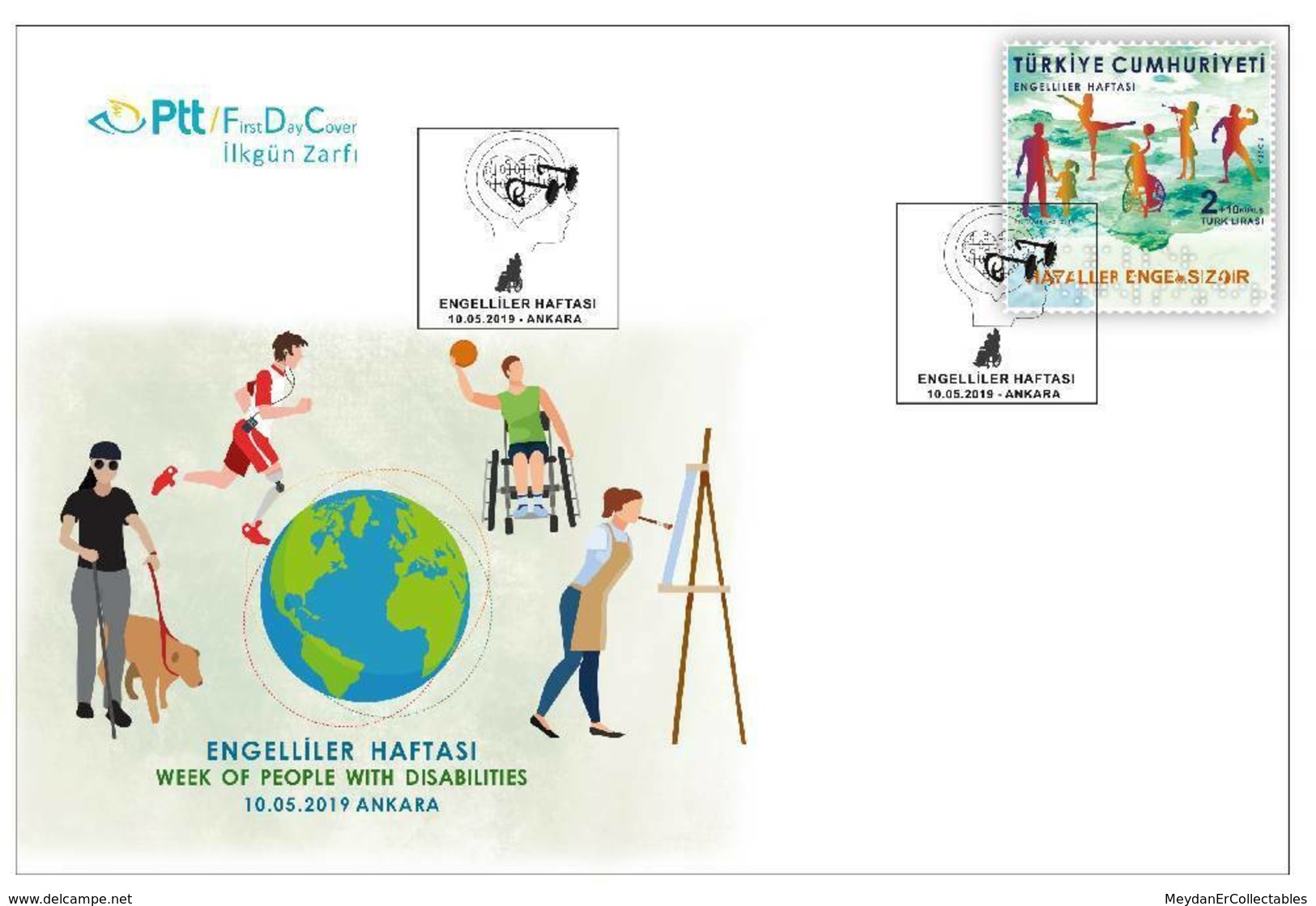 TURKEY/2019 - (FDC) WEEK OF PEOPLE WITH DISABILITIES (With Breille Alphabet), MNH - Unused Stamps