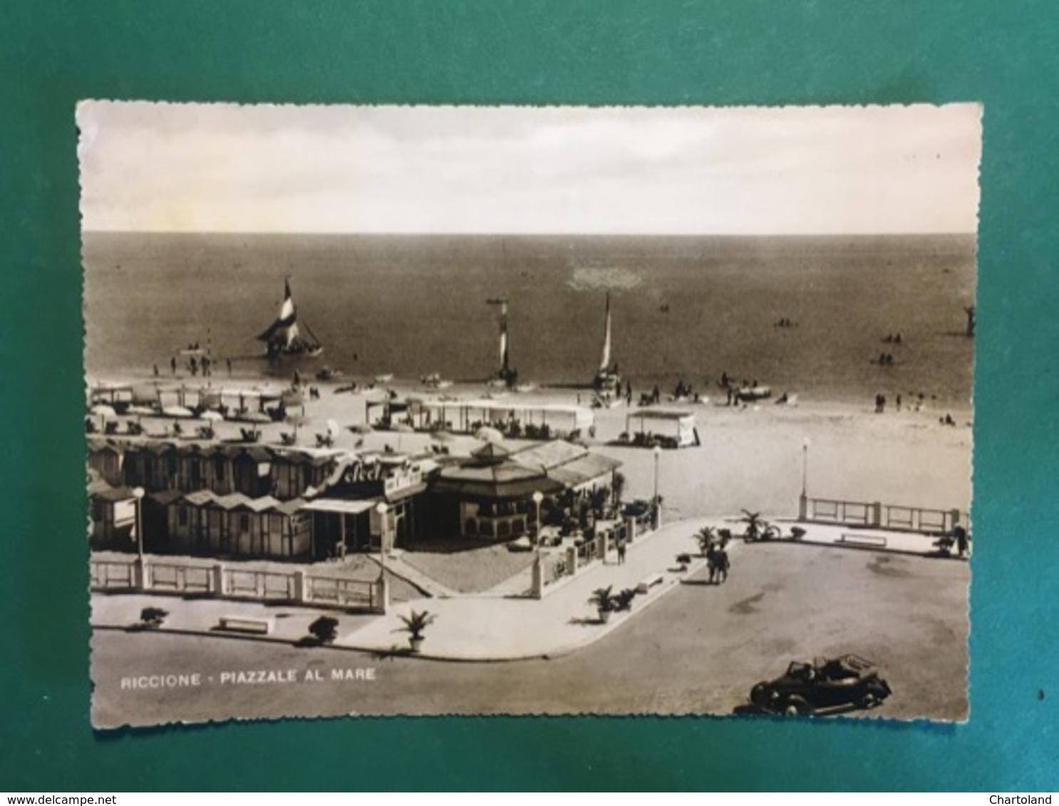 Cartolina Riccione - Piazzale Al Mare - 1930 - Rimini