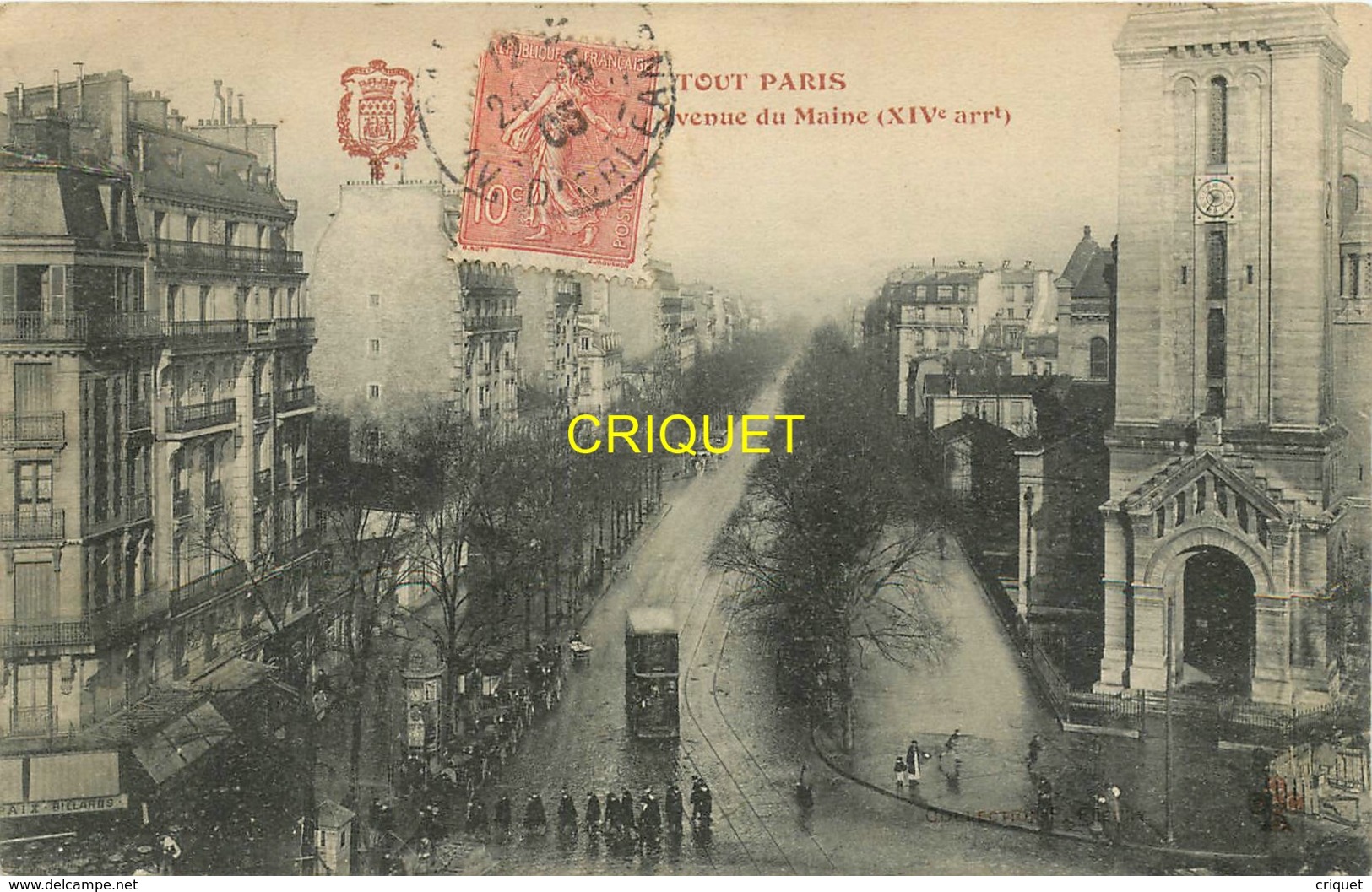 Série Tout Paris, Avenue Du Maine, Affranchie 1905 - Arrondissement: 14