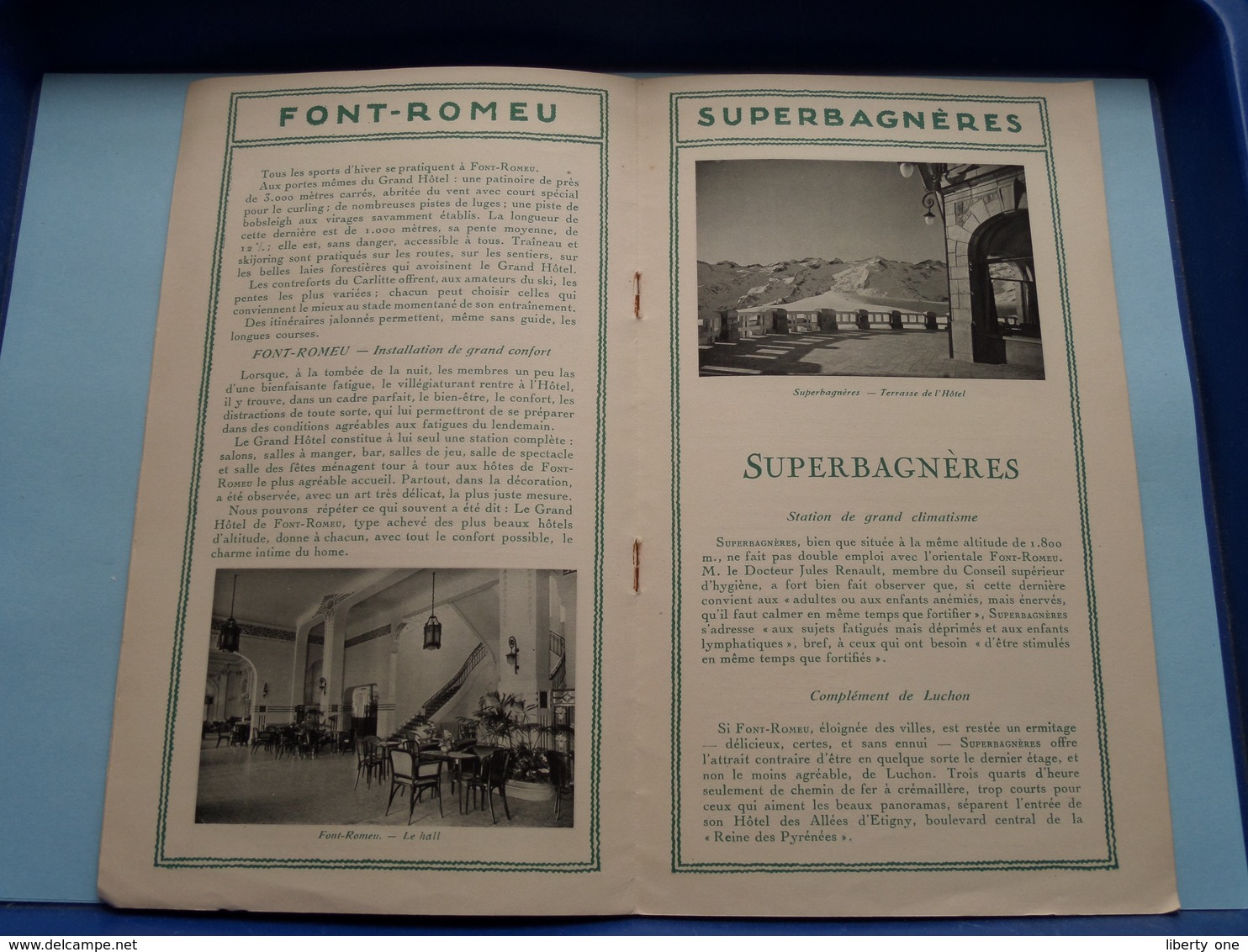 FONT-ROMEU Et SUPERBAGNERES ( Pyrénées ) R.C. Seine : 72441 / C.S. N° 278 Mai 1928 - Imp. Baudelot ( Voir Photo ) ! - Toeristische Brochures
