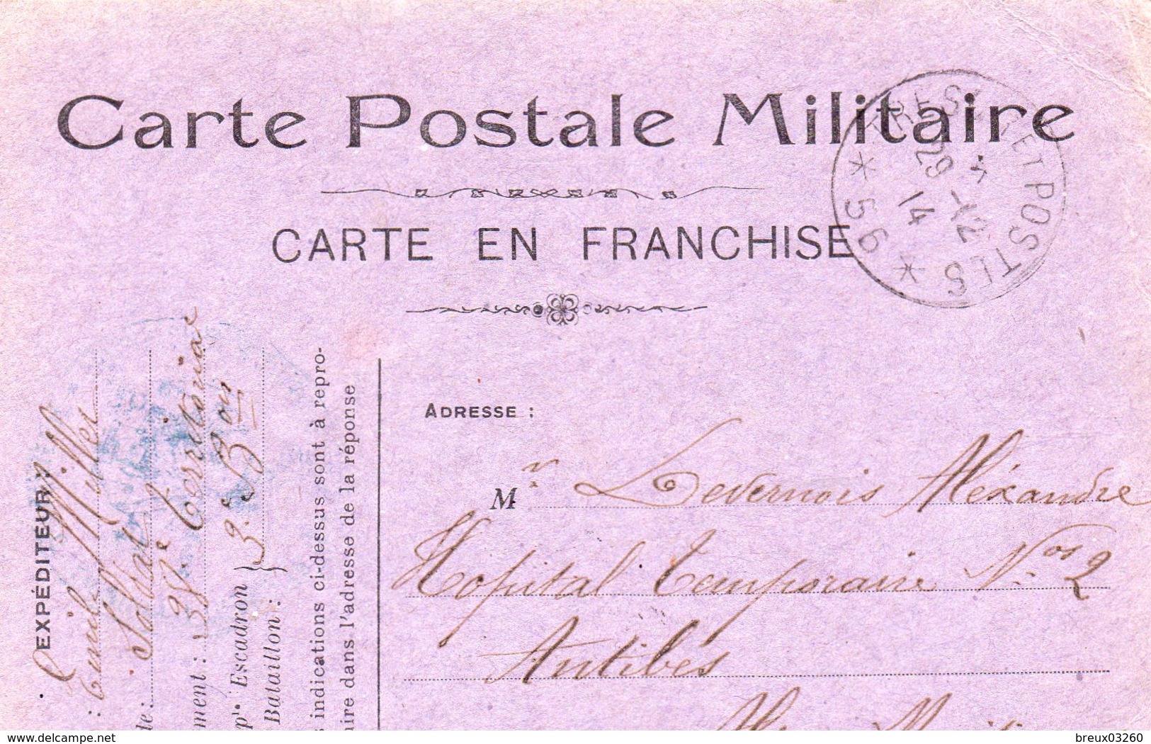CP Militaire-  En Franchise-  T Et P N° *56*- - Bolli Commemorativi