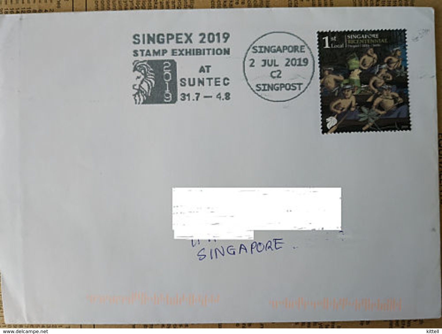 Singapore  Singpex 2019 Stamp Exhibition Slogan Lion - Expositions Philatéliques