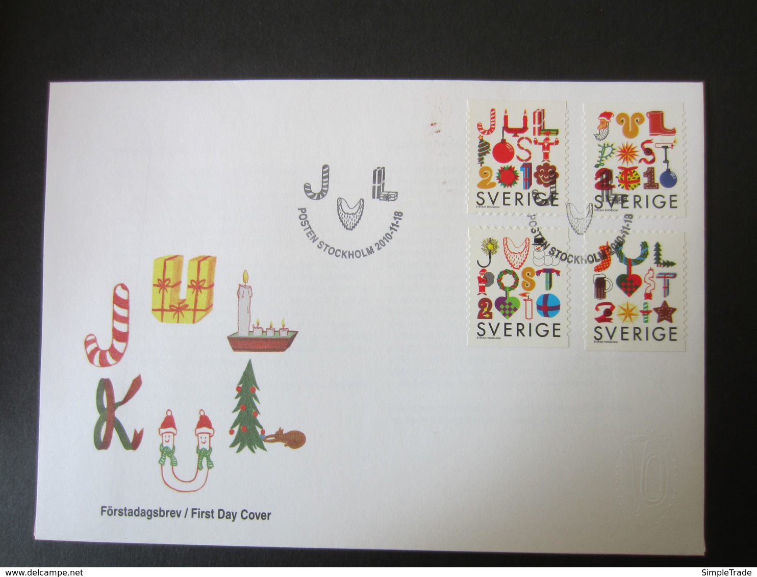FDC Sweden 2010 Domestic Christmas Post (FDC 4) - FDC